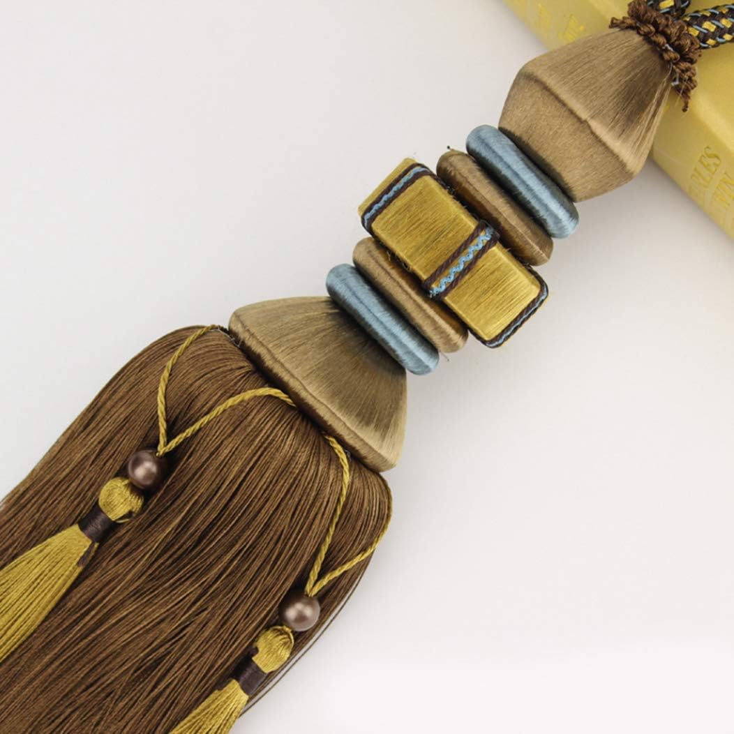 Curtain Tiebacks,Curtain Ties for Drapes,Europe Hanging Tassels for Window Luxury Curtain Tieback Hanging Ball for Living Room Home Office Drapery Holdback(Coffee OneSize)