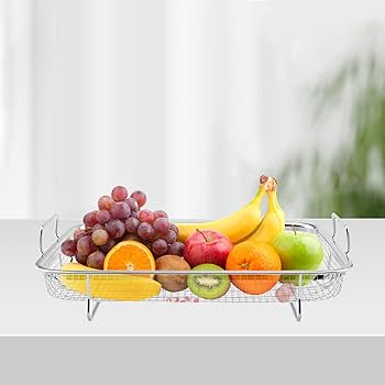 Panier Grill LANZLC Inox 30x22x5cm - Pour Four Et Barbecue | Cuisson Grillage Légumes Et Frites