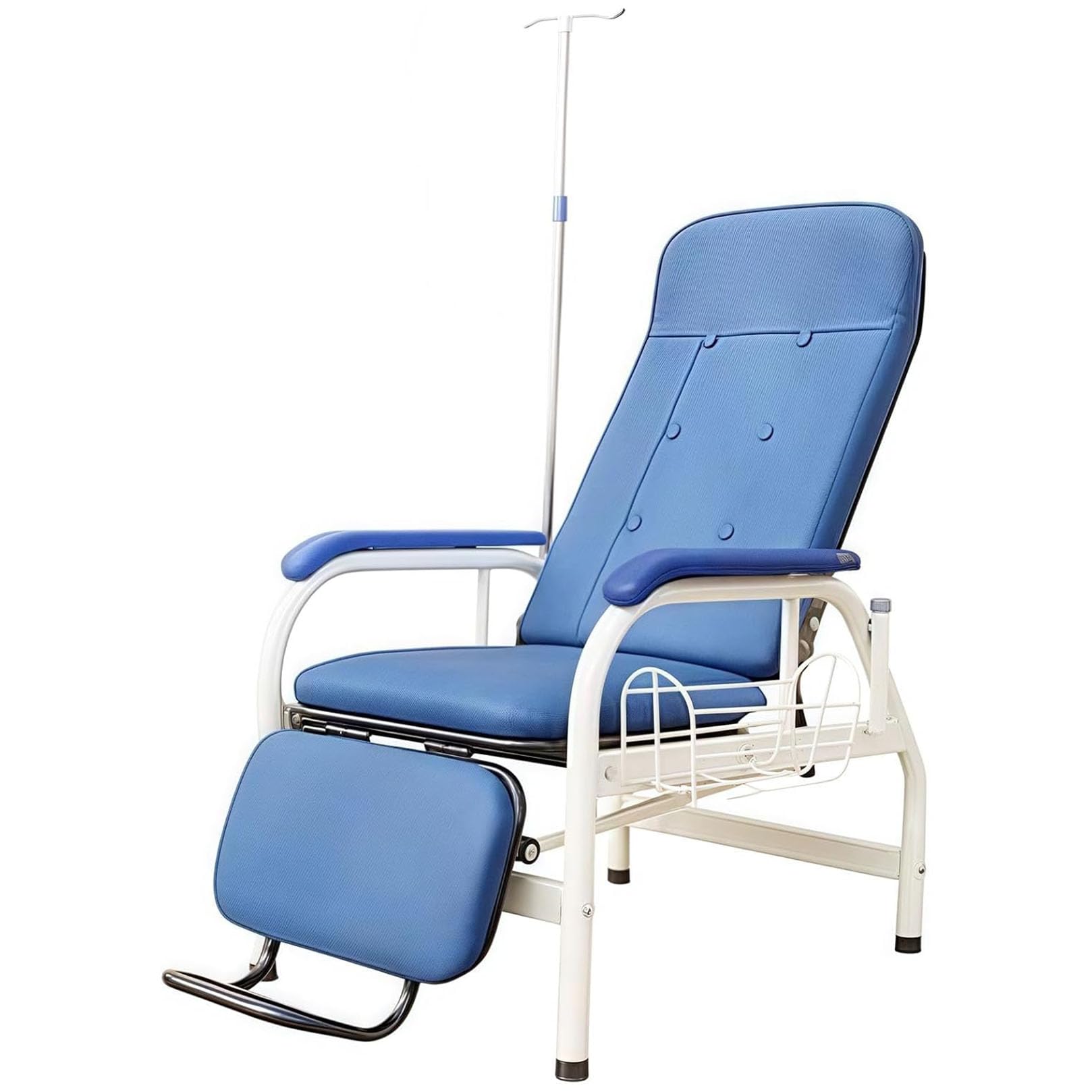 Blutentnahmestuhl,Leder-Medizin-Liegestuhl Blutentnahmestuhl mit Verstellbarer Armlehne,Gepolsterter Labor-Entnahmestuhl tragbarer Liegestuhl für Geri-Patienten(Multifunktionale Edelstahl-Vollliege)