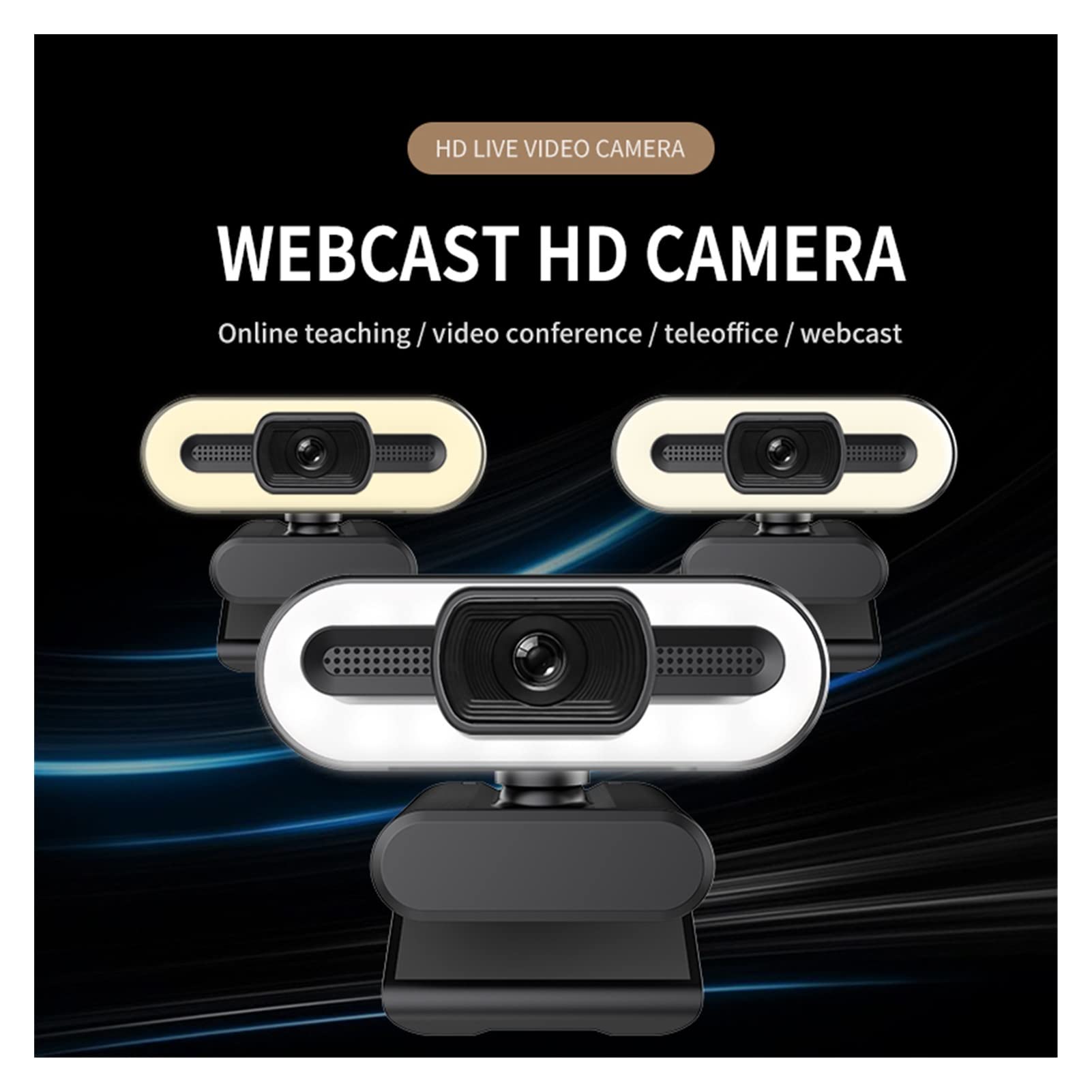 4K webcam. 2K 1080p HD. Con Conferenza for microfono Web Cam Pc Auto Focus. USB Desktop for computer portatile for accessori for ufficio for ufficio(4K AF Monochrome)
