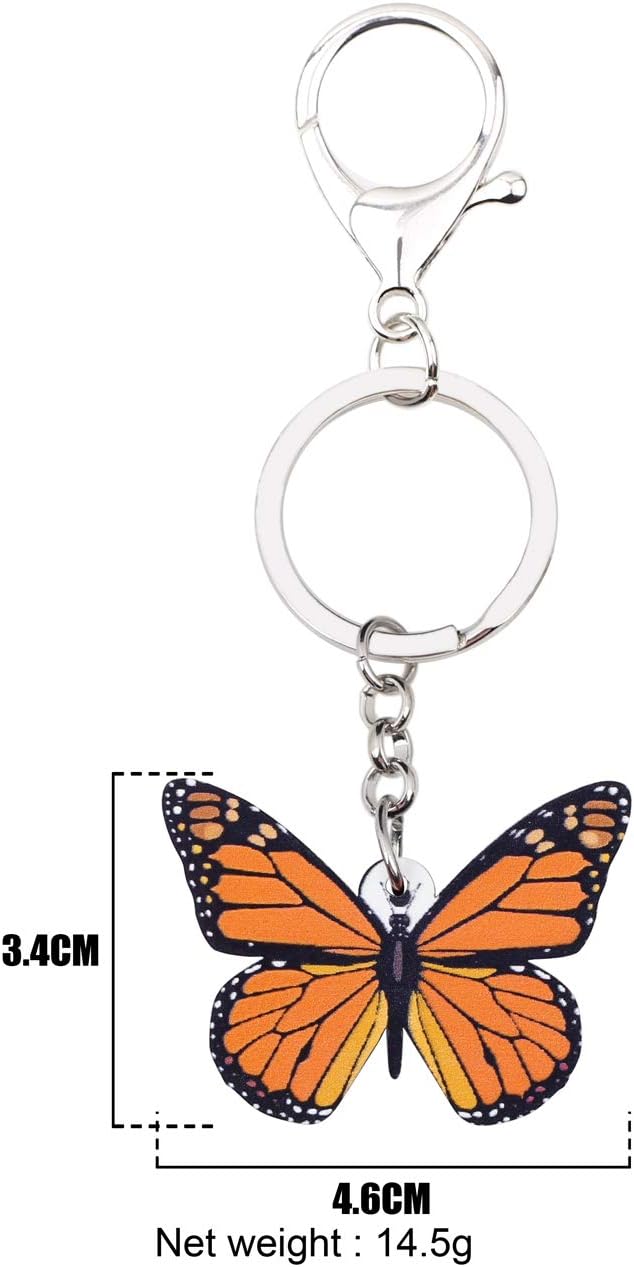 WEVENI Acrylic Monarch Butterfly Keychain Accessories Keyring for Women Girls Bag Car Key Charms - Image 4
