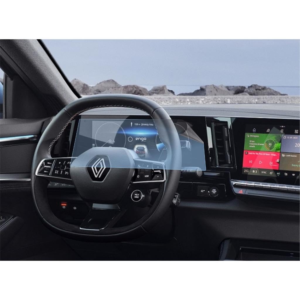 Engo Renault Megane E-Tech 12.3 İnç Dijital Gösterge İle Uyumlu Ekran Koruyucu Nano