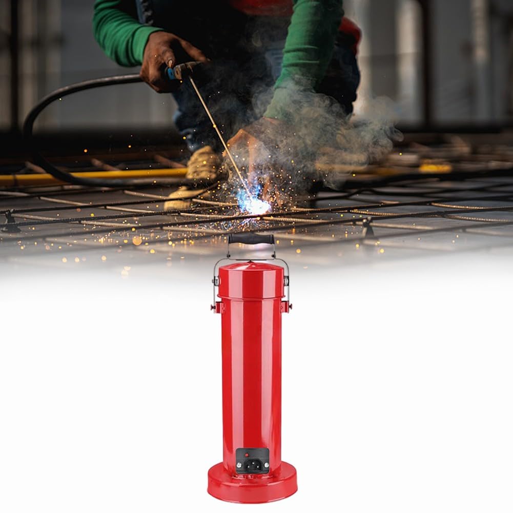 Horno de varilla de soldadura, tubo de almacenamiento de electrodos, contenedor de calefacción de 5 kg con interfaz de alimentación, funda de aluminio portátil para varillas de 400 mm