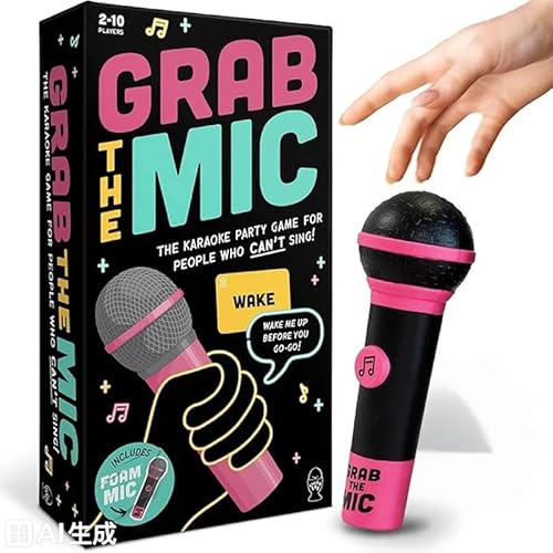 SWOrange Lucky Egg Exciting Grab The Mic Bad Singer Board Game, Fun Family Party Card Game with Microphone Prop, Sing The Word Lyrics Challenge for Adults & Kids