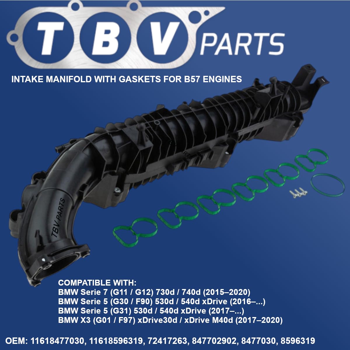 Collettore di aspirazione 3.0D B57 11618477030 11618570228 11618596319 11618477029 8570228 8596319 Modulo collettore di aspirazione compatibile per serie 7, serie 5, X3
