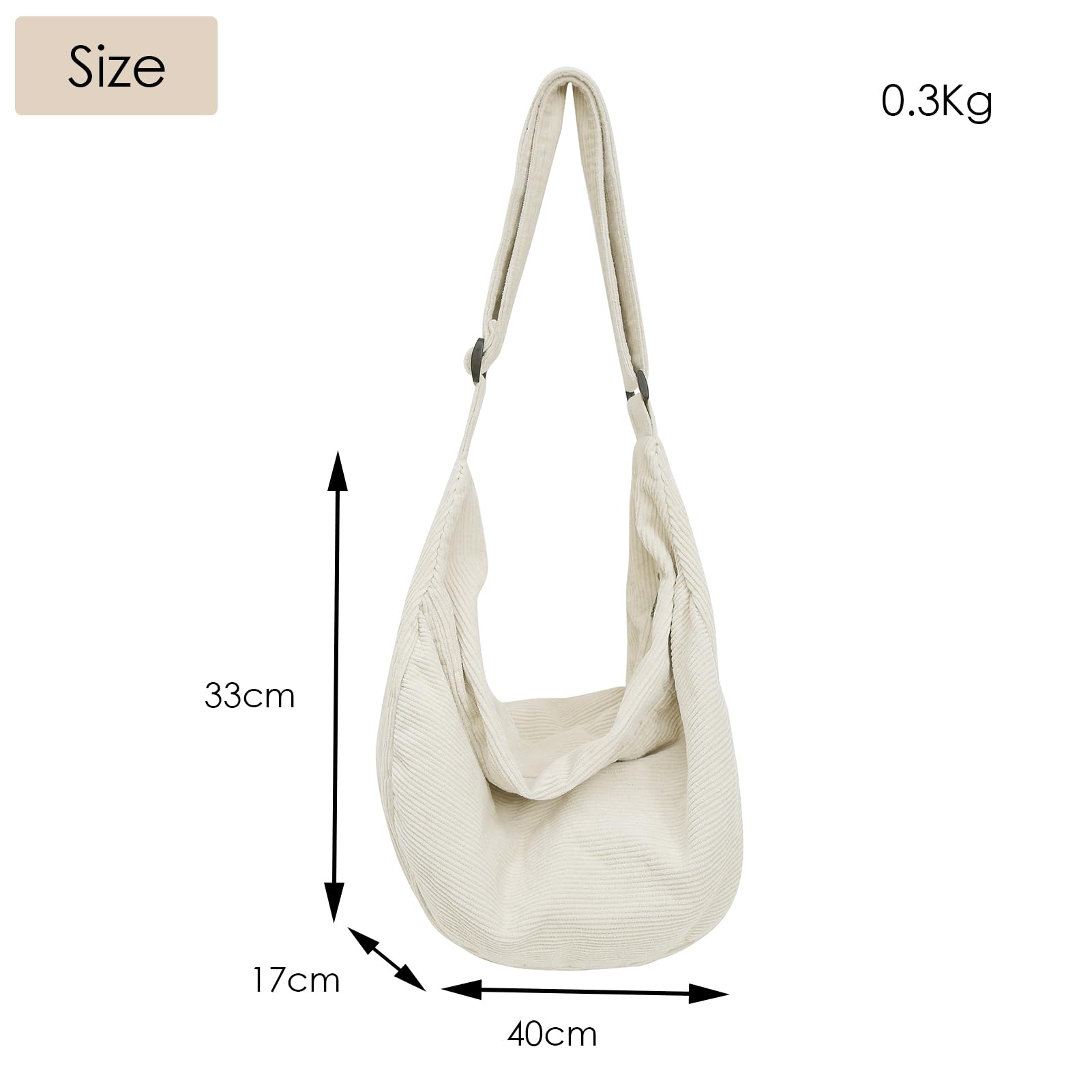 Crossbody Bag Damen Herren Umhängetasche Damen, Cord Tasche Handtasche Damen Groß Casual Schultertasche mit Verstellbarer Schultergurt für Schule Büro Arbeit Reisen Ausflug Einkauf