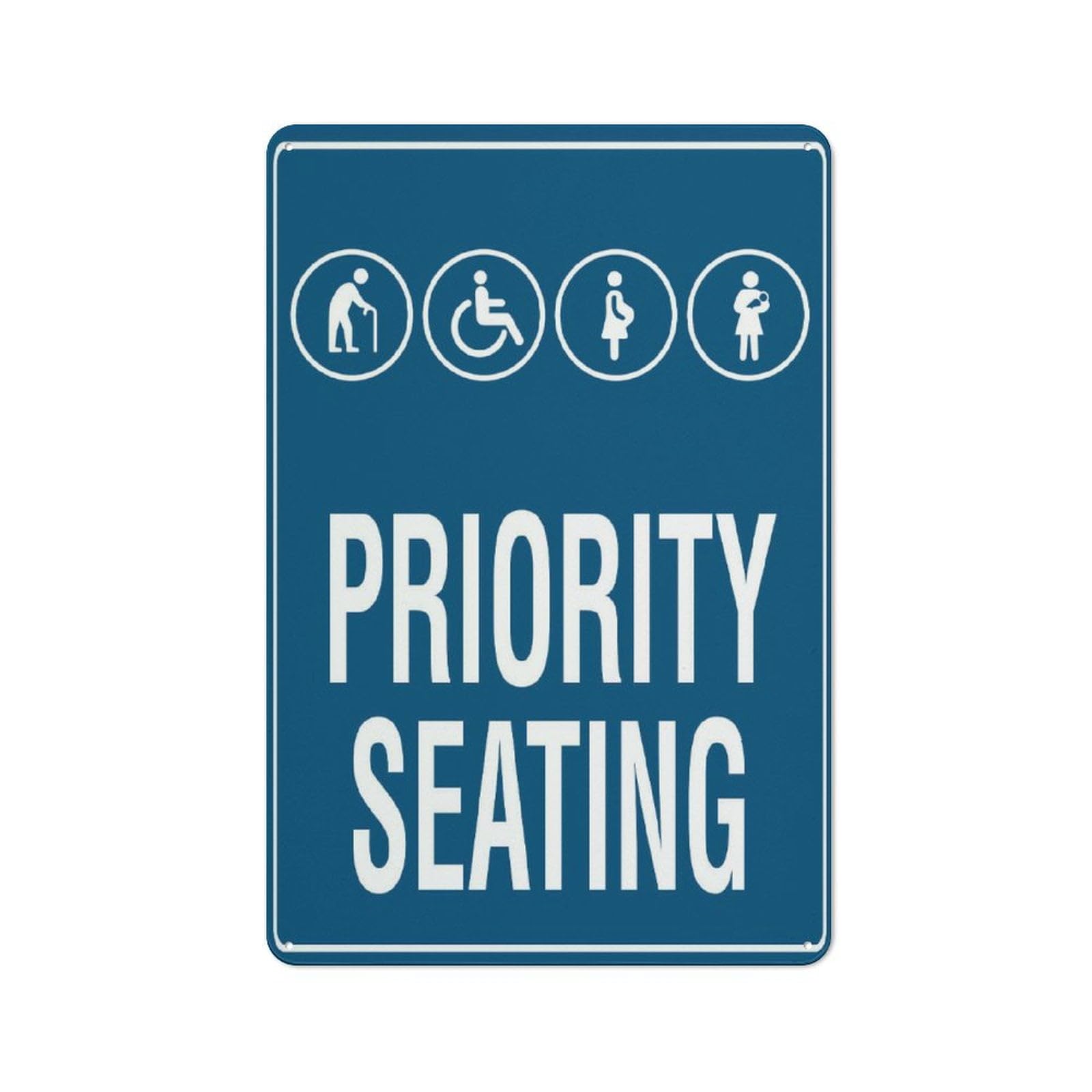 Priority Seating Retro for Home Garage Farm Garden Bar Coffee Kitchen Wall Decor Tin Sign 8x12 Inch
