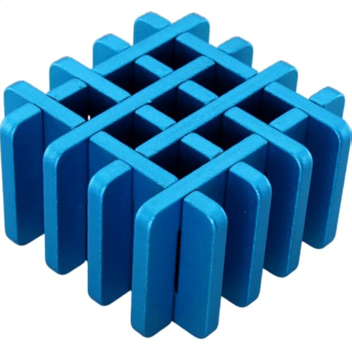 Puzzle Master Lattice - Metal Puzzle, 2.76 inches, Blue