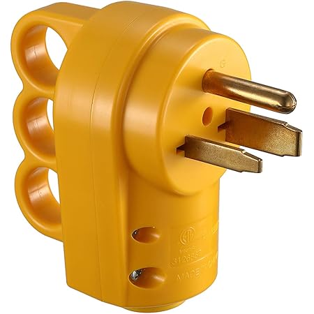 Miady Grounding Heavy Duty Universal Power Plug with Easy Unplug Design, NEMA 6-30P/6-50P Plug Replacement, ETL Listed, Yellow