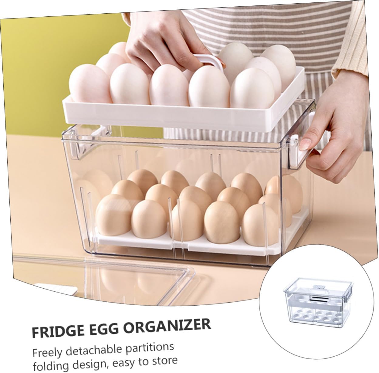 1pc Storage Organizer Removable Dividers Refrigerator Holder for Efficient Freezer Storage Compact Design for Easy Organization and Crack Prevention