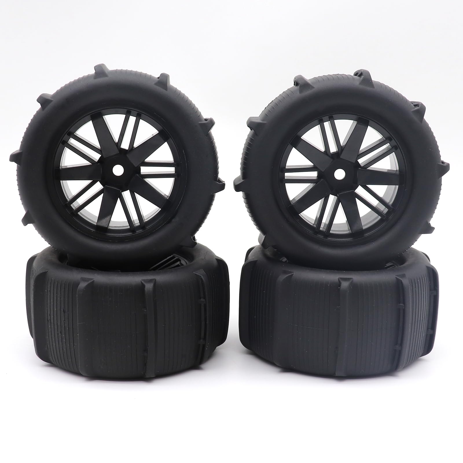 4PCS 12mm Hex Snow/Sand/Mud Off-Road RC Buggy Paddle Tires, 1/14 1/16 RC Wheels, Upgrade Parts Compatible with Wltoys 144010, SCY 16101 Pro, 16102 Pro, MJX 14210, 16209 RC Car Truck