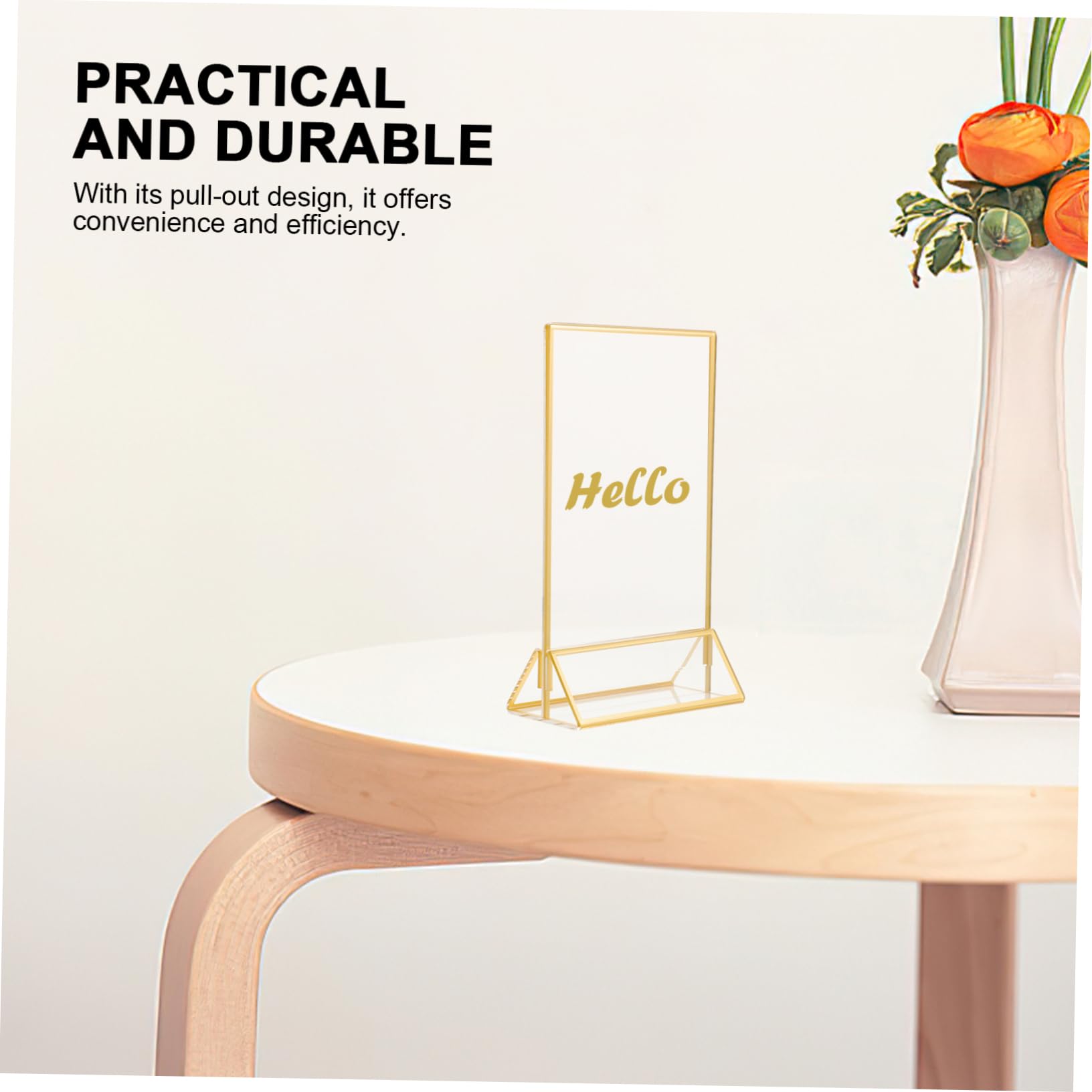 Acryl Preisschildhalter mit Goldrand, 6 Stück für Tischkarten | Stabiler Schildhalter für Preise und Werbung, Geeignet für Einkaufszentren und Supermärkte