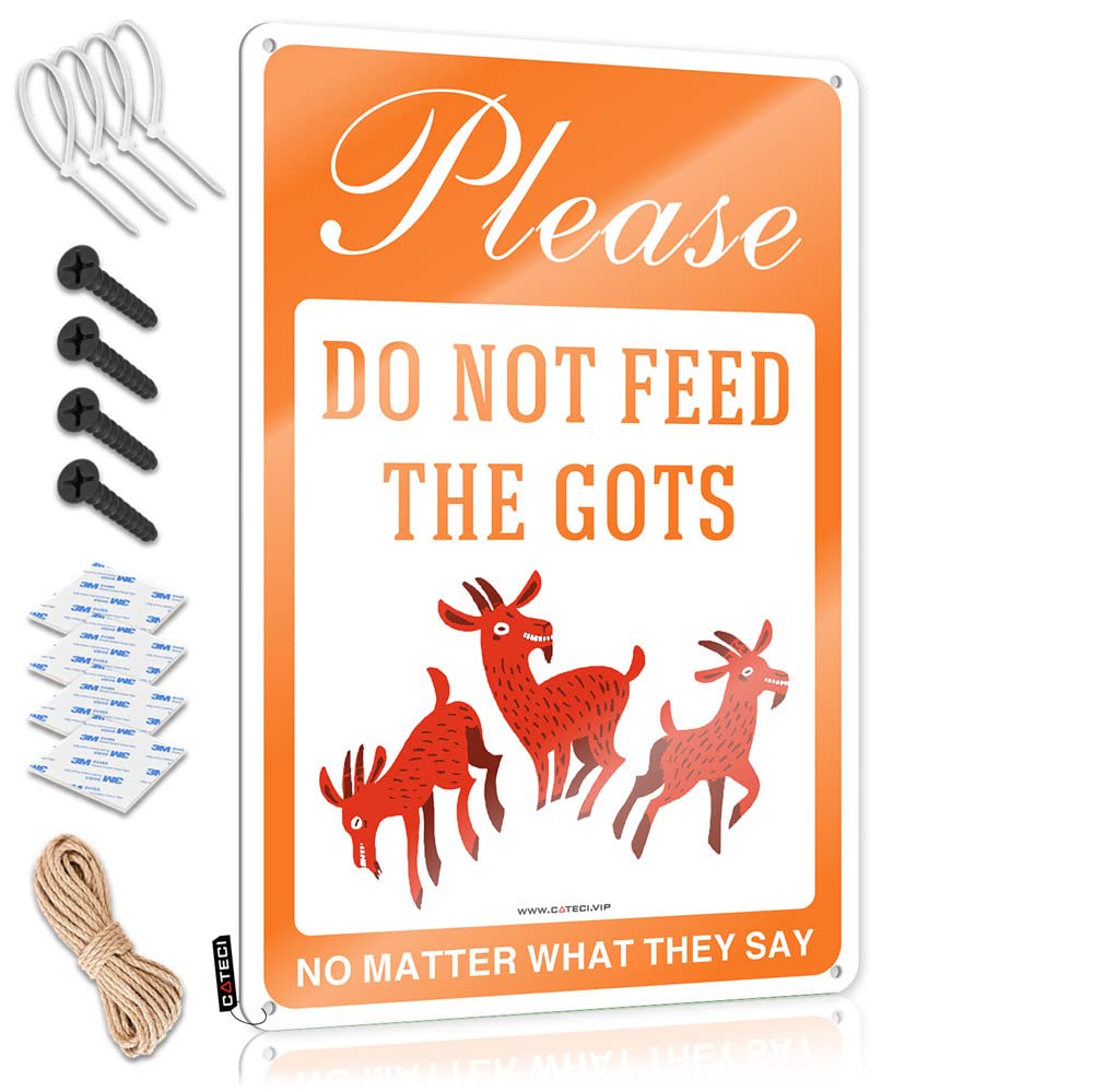 Please Don’t Feed The Goats, No Matter What They Say Funny Sign Decaor | Patriotic Gift For Her Decorative Wall Art(30X40CM)