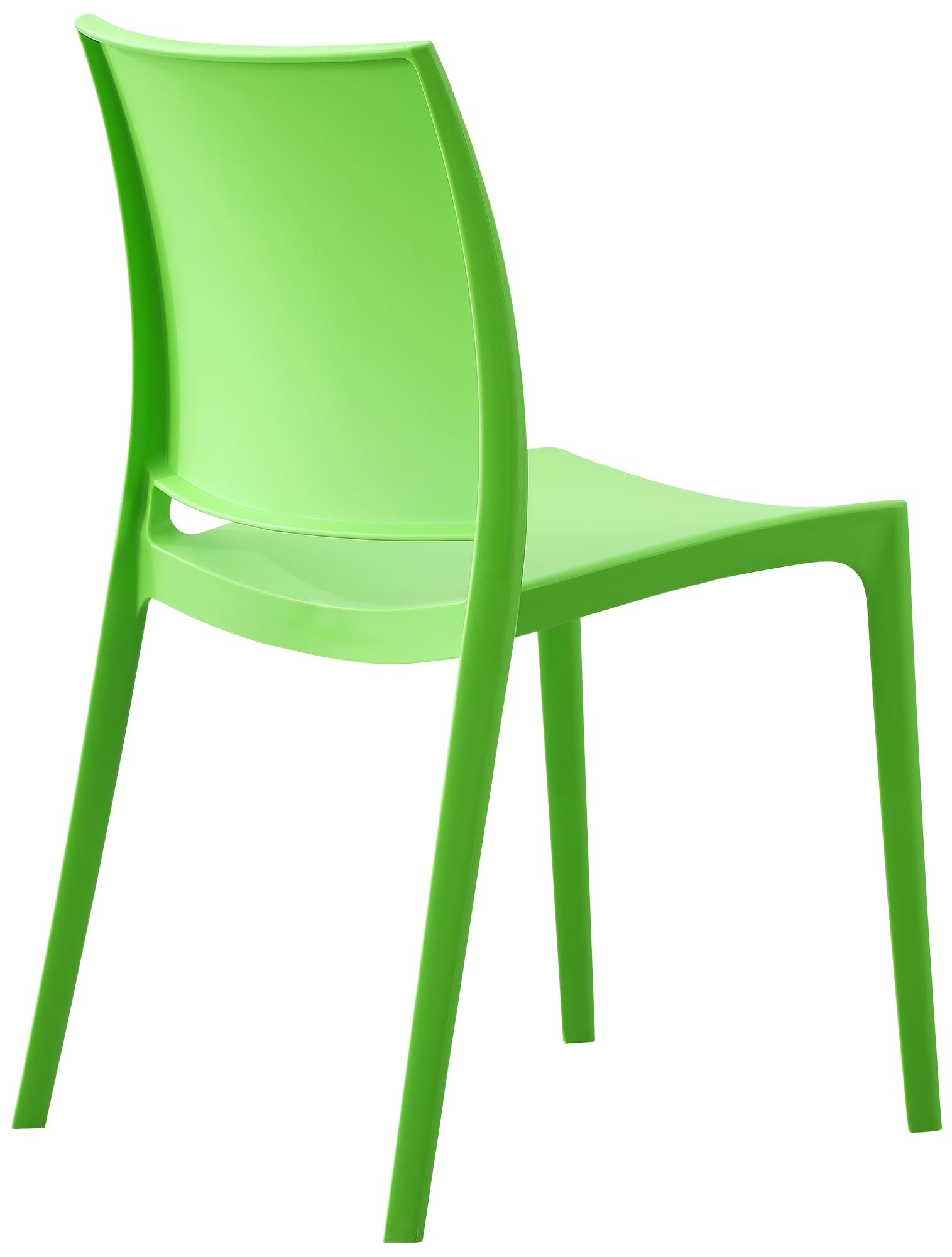 CLP Sedia da giardino impilabile e resistente alle intemperie Meton, sedia con schienale resistente ai raggi UV, in polipropilene fino a 150 kg Colore:verde