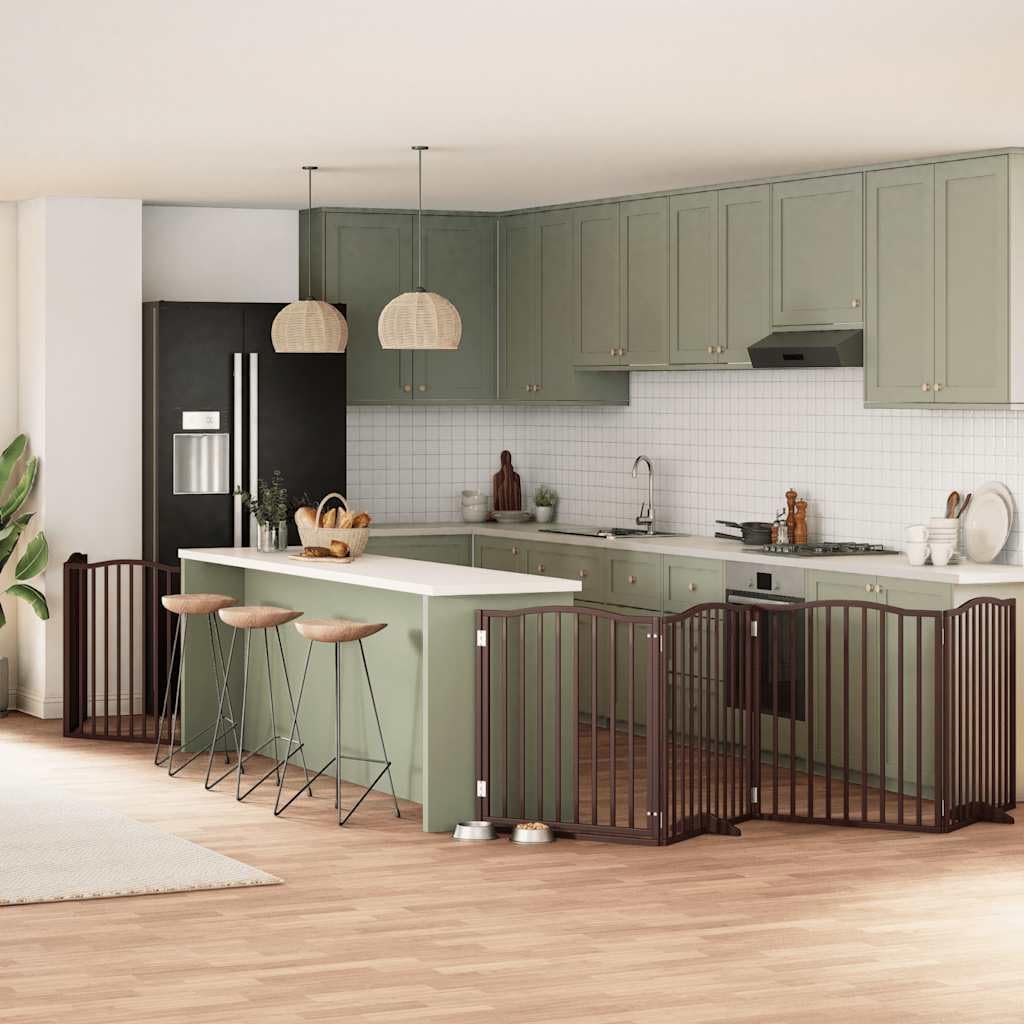 Genérico Puerta de Perros Plegable 6 Paneles Madera álamo marrón 480 cm,Productos para Mascotas,Productos para Mascotas,Productos para Perros,Casetas y cercados para perros-3155637
