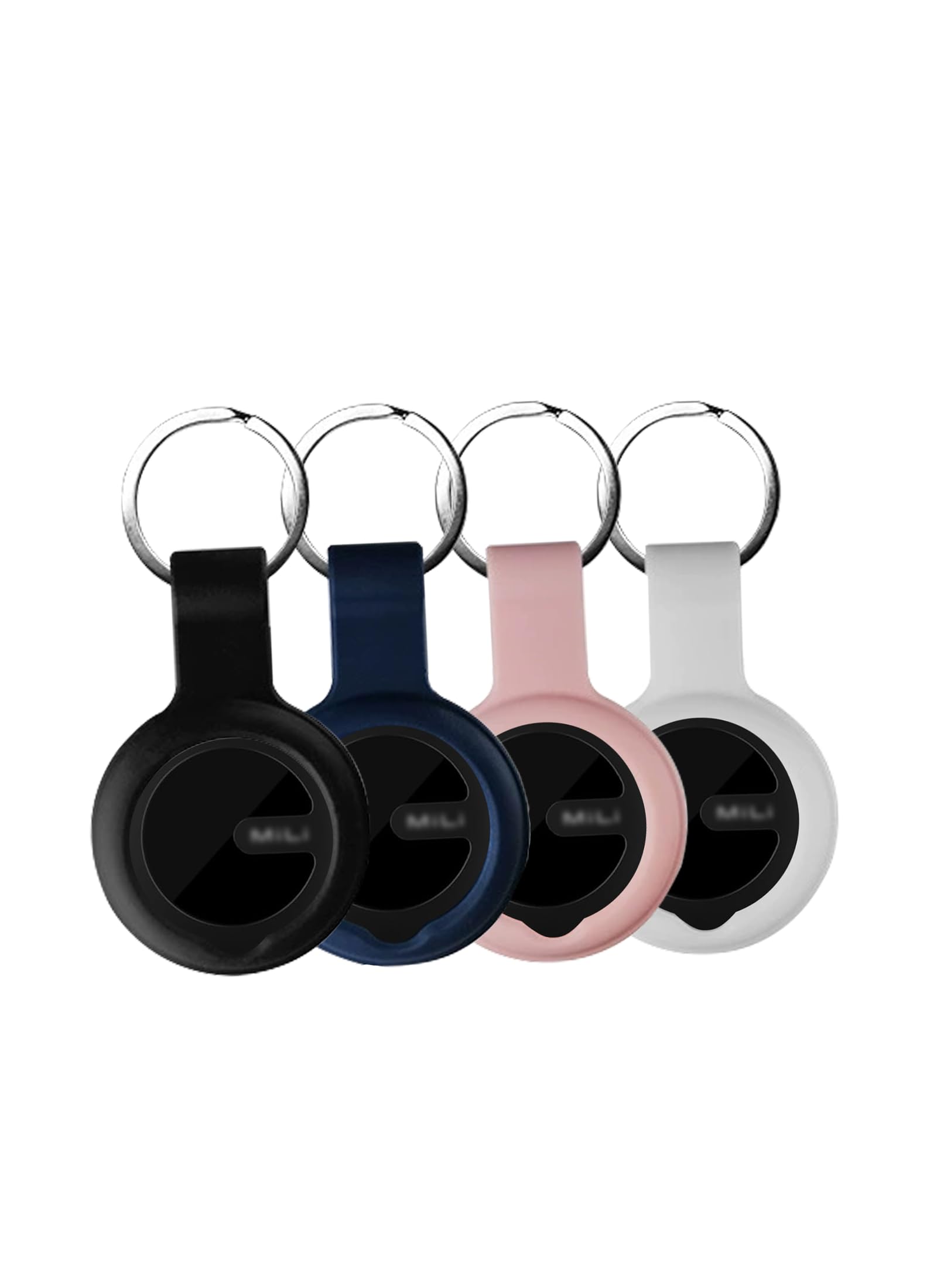 Case for Mili Smart Tracking Tag - Superior Silicone Build, Shockproof & Anti - Slip. Precise Cutouts Ensure Full Functionality.Black+White+Pink+Blue.