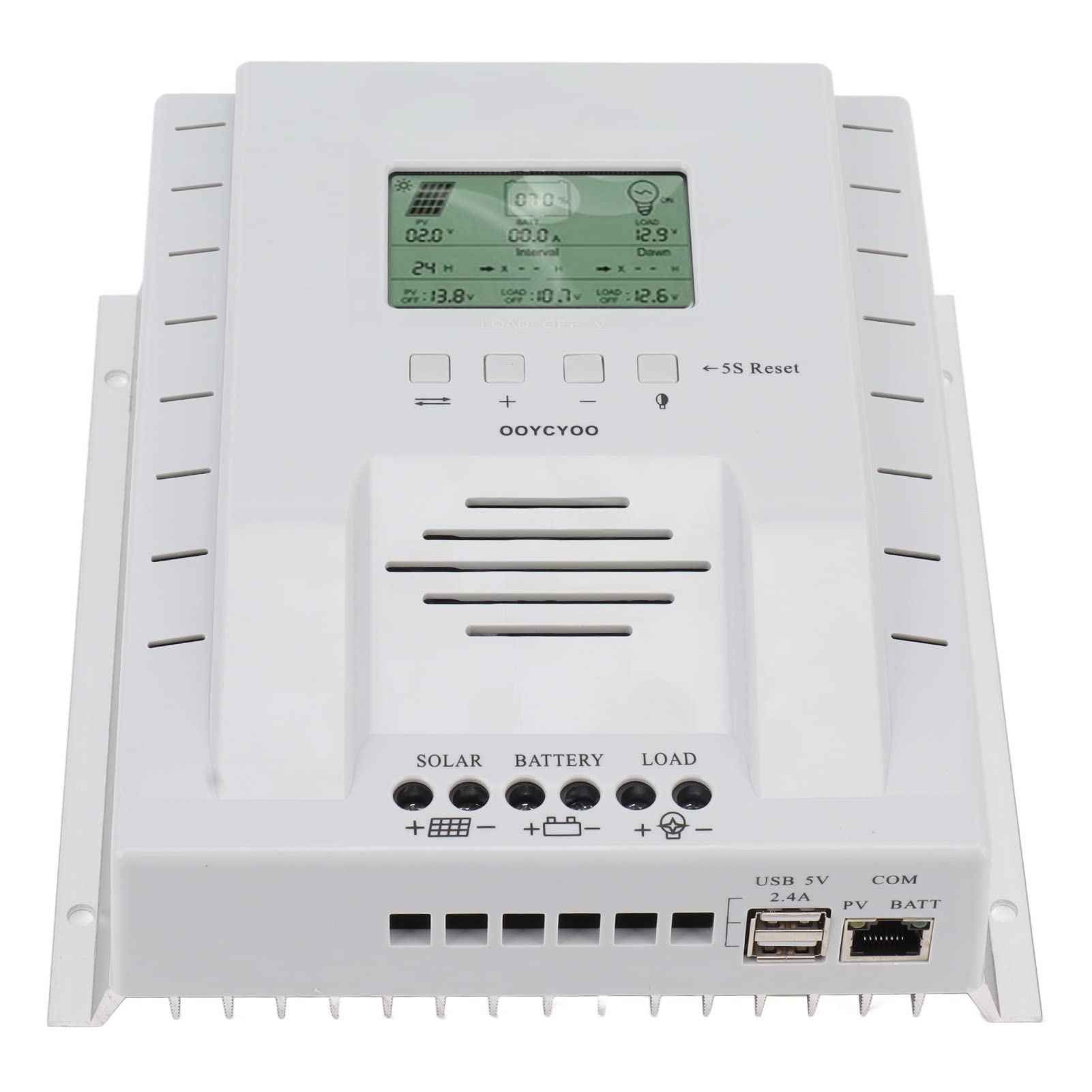 Cocoarm Kontroler Słoneczny MPPT Solarny Regulator 60A 12V 24V, Aluminiowy Regulator ładowania Słonecznego ABS Wejście 100V, 99% śledzenia 98% Konwersji dla Domowych Przemysłowych Systemów