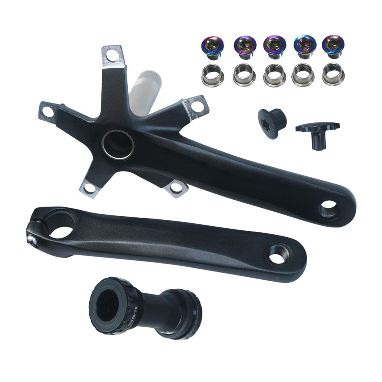 Set di pedivelle per mountain bike cave ad resistenza in lega di alluminio leggera per biciclette, set di pedivelle per mountain bike in lega di, Manovella e movimento centrale, 165