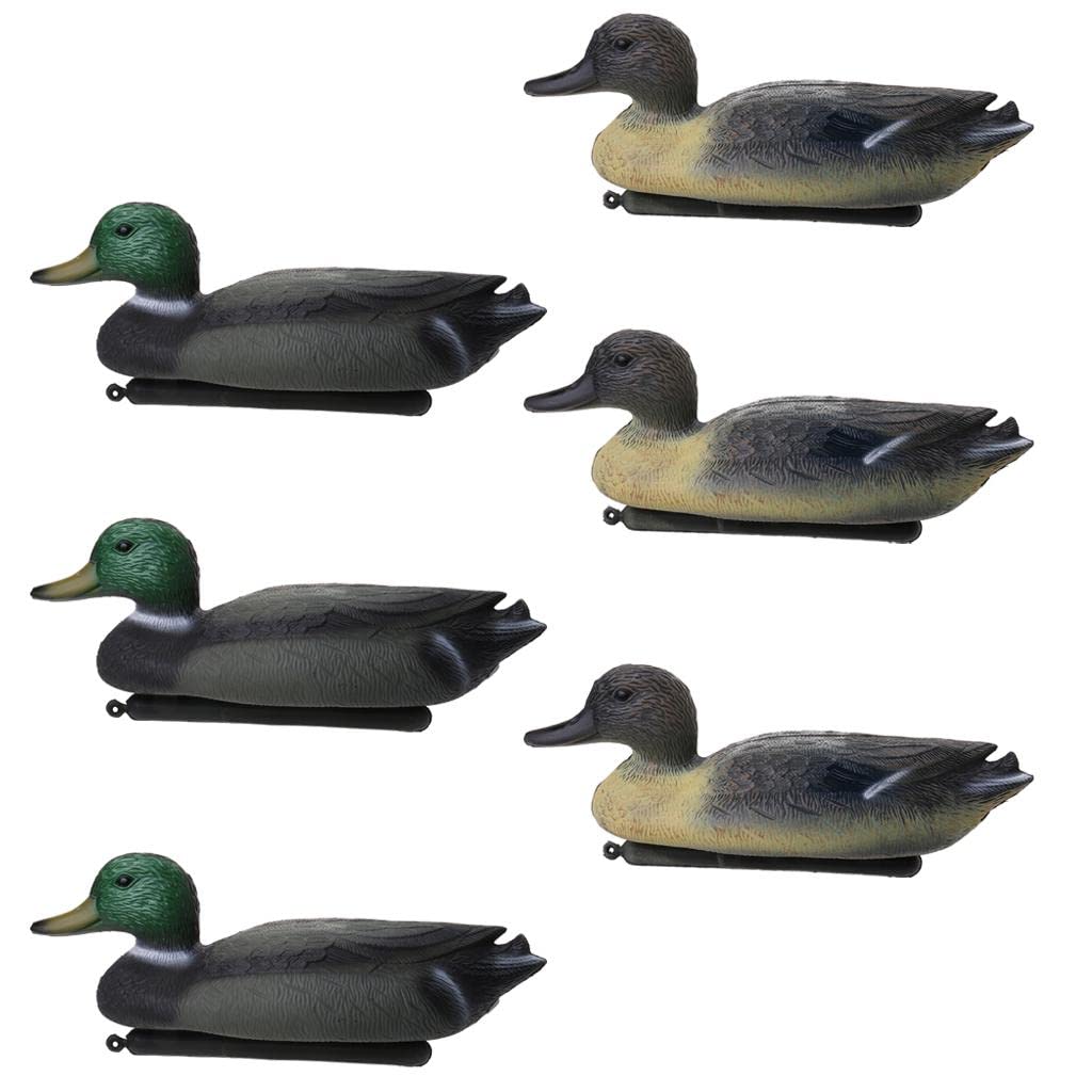 LoveinDIY 6 3D Male Duck Decoy Mallard Drake