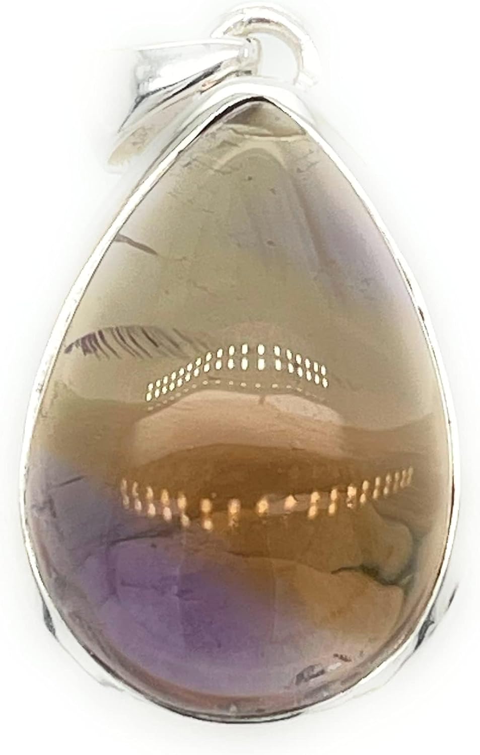 Natural Ametrine 925 Solid Sterling Silver Pendant 40mm