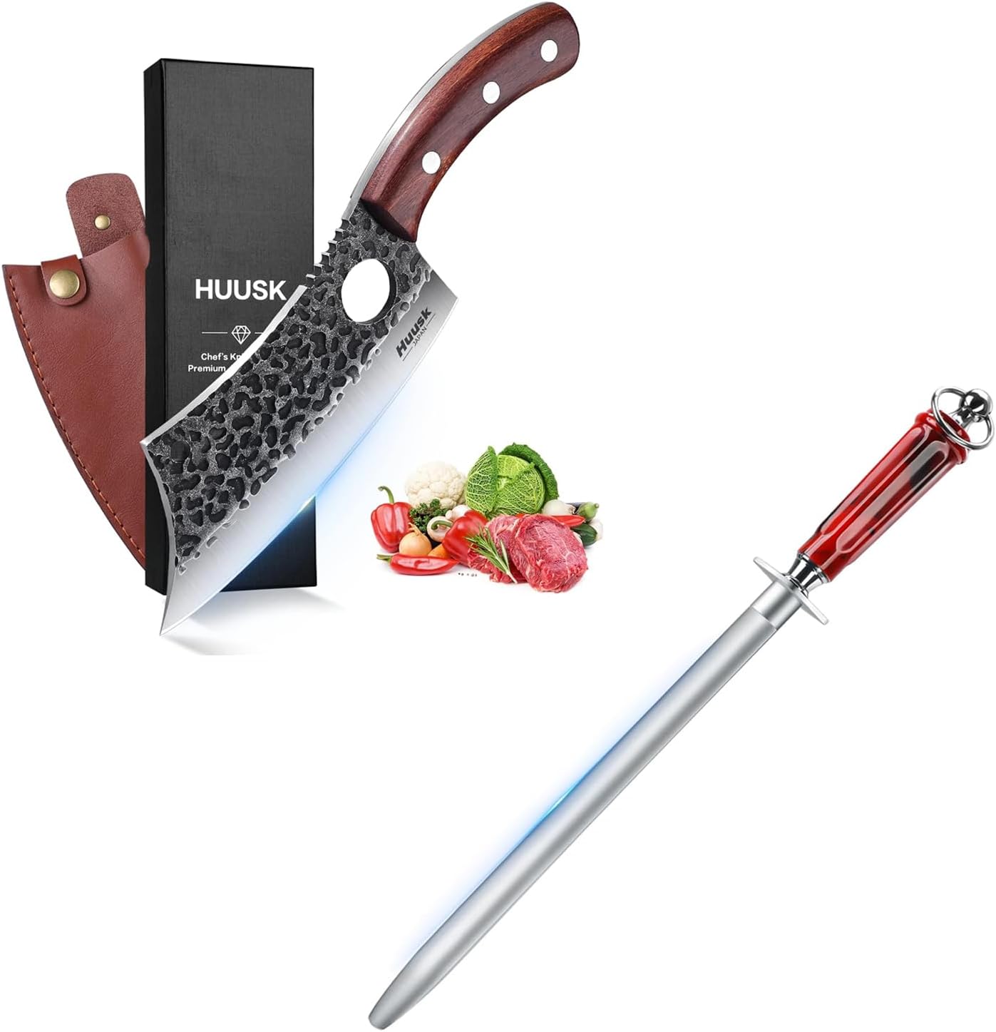 Huusk Viking Knives & 10" Knife Sharpener Rod