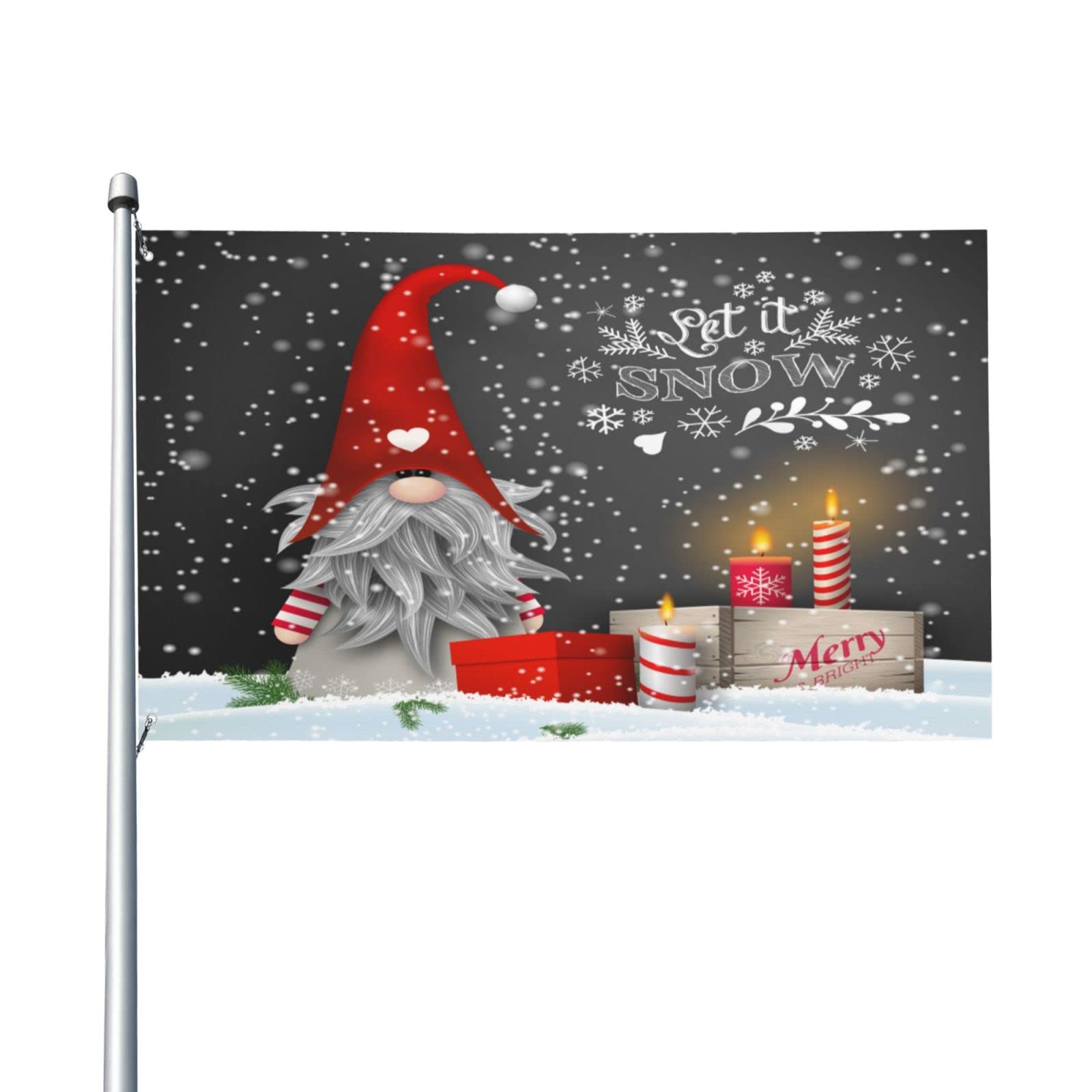 Zwerg Winter Schneeflocken Gartenflagge 30.5x45.7 Cm – Doppelseitige Jute-Flagge Für Weihnachtsdeko