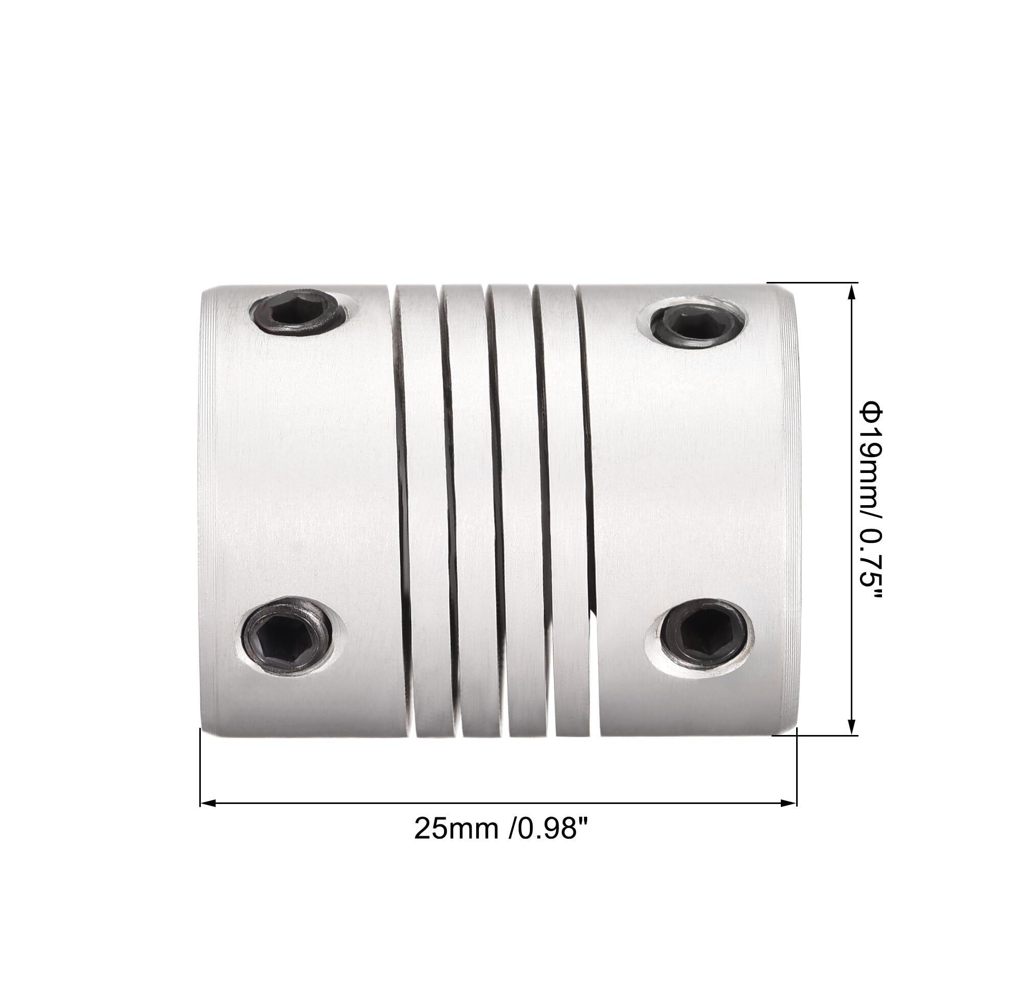 Rigid Coupling,Stainless Steel Rigid Coupling 1pcs Aluminum Alloy Shaft Coupling Flexible Coupler Motor Connector Joint L25xD19