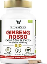 Panax Ginseng Korean Red Organic | High Dosage 900 mg/g | Energy, Strength, Stress Relief, Concentration | 90 Pure and Natural 300mg Capsules | Superior Quality