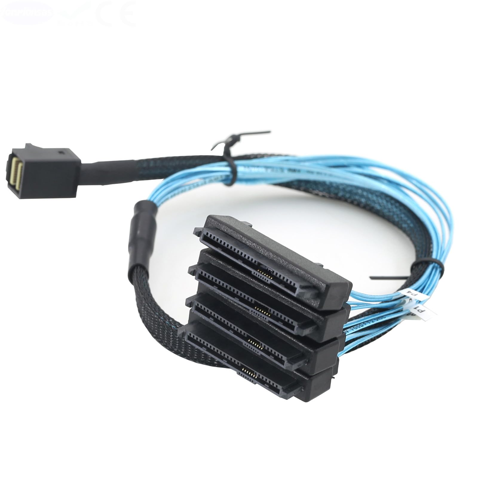 Kabel SFF-8643 na 4-kanałowy 29-pinowy SFF8482 12 Gb/s z kontrolerem złącza zasilania 15-pinowy do dysku twardego serwera