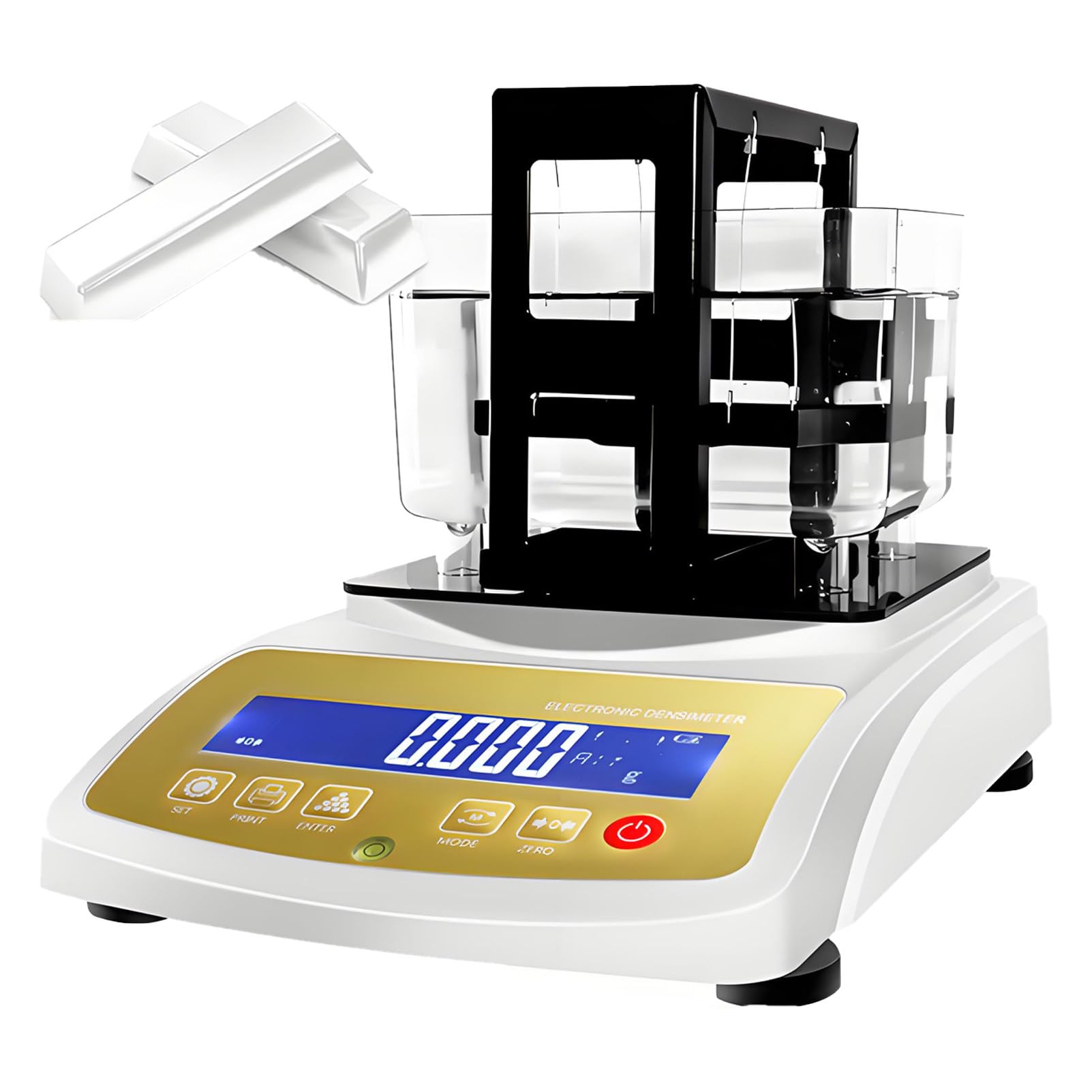 DUMIPME Non-Destructive Gold and Silver Tester, Gravimeter Density Testing Equipment with LCD Display, Precious Metal Authenticity & Purity Verification for Bars, Coins, Jewelry 120K