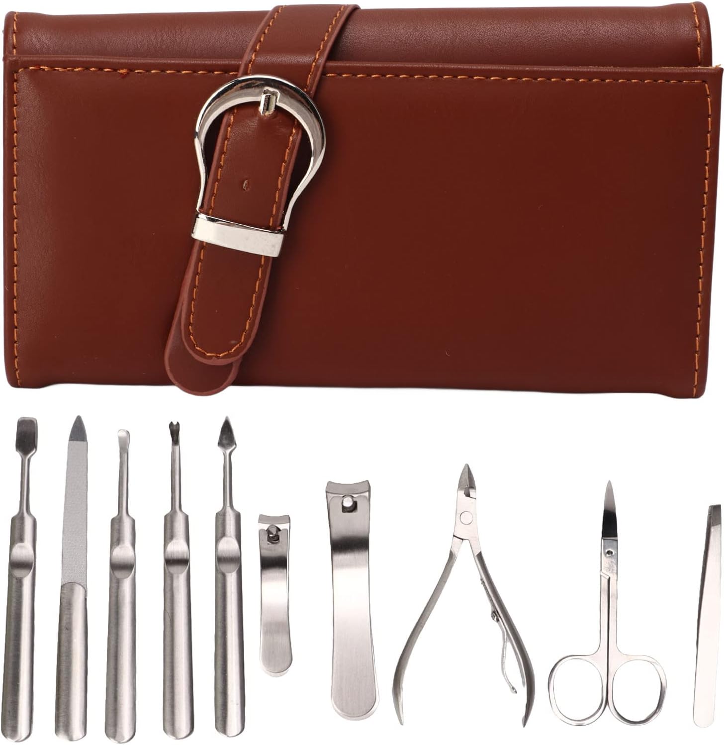 Respicefinem 10 PCS Professionele manicure en pedicure tools -kit met opbergtas geschikt voor alle soorten nagels ideaal voor vrienden en familie gemakkelijk te gebruiken en op