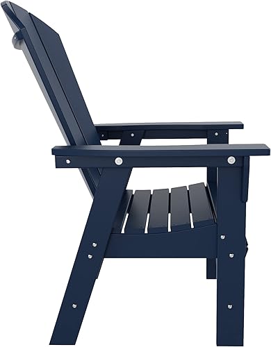 Vista 64 de WestinTrends Malibu Malibu Patio al aire libre HDPE plástico Adirondack silla comedor teca