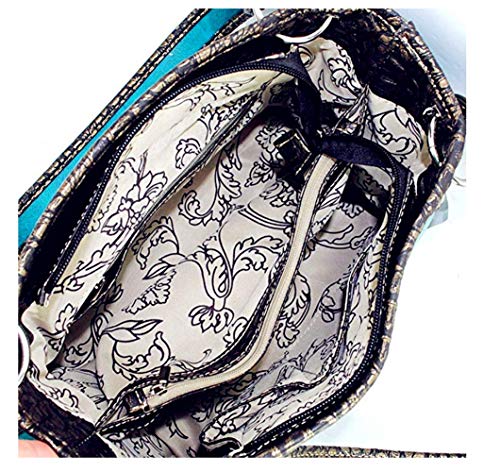 Texas West Women's Embroidered Metal Skull Purse Handbag and Wallet set in 7 colors4