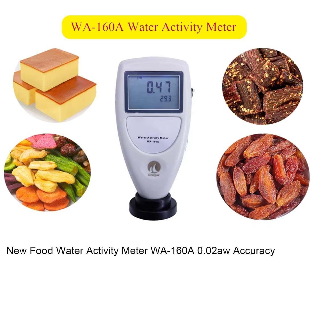 Medidor de actividad de agua portátil, probador inteligente para alimentos, cecina, frutas secas, granos y verduras, monitor AW con cable de datos USB y software