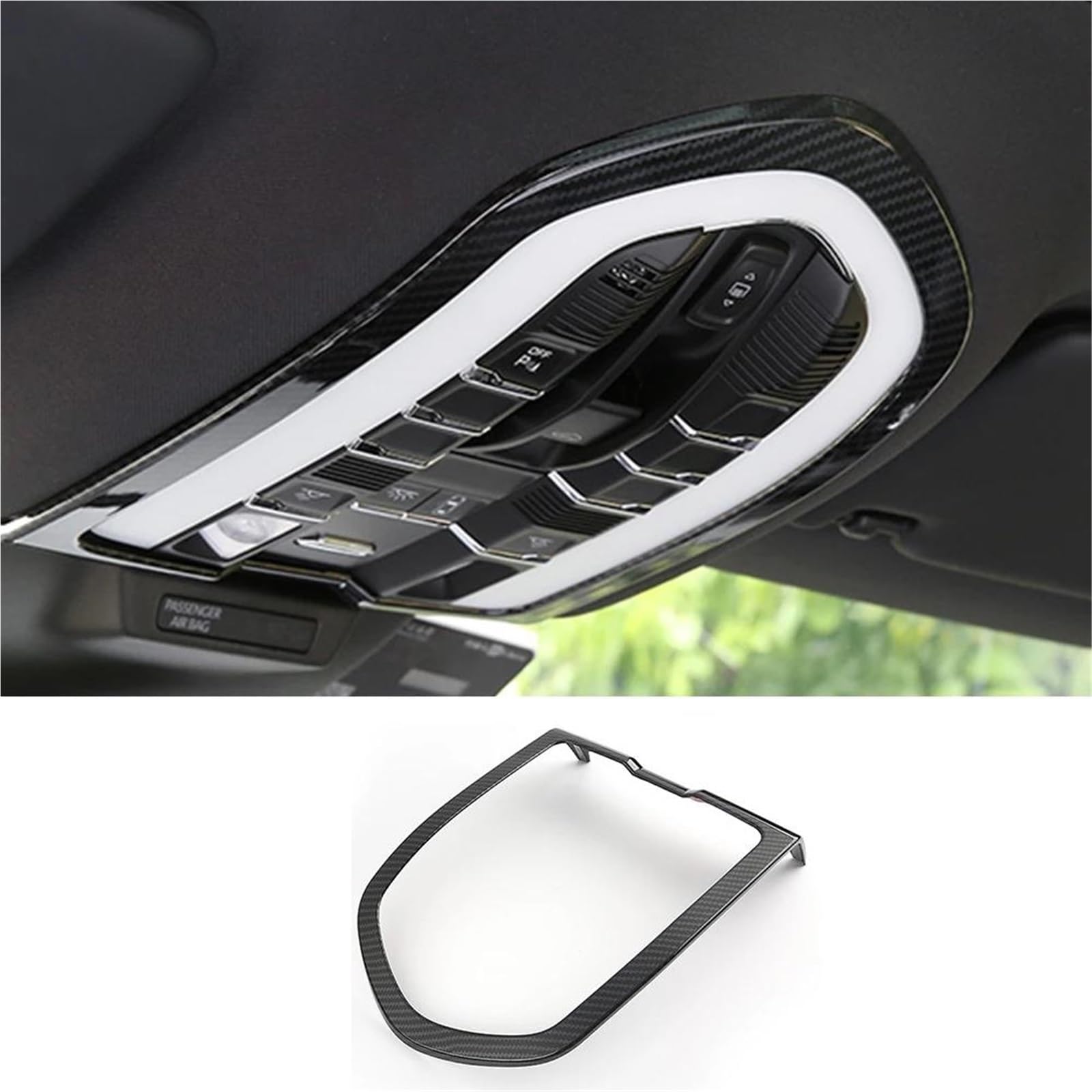 Para Porsche Para Macan Para Panamera Para Cayenne 2011-2019 LHD RHD ABS Marco Luz Lectura Delantera Cubierta Pegatinas Embellecedoras Interiores (Carbon look)
