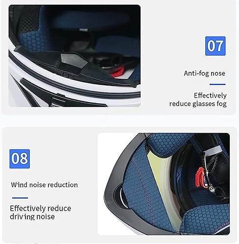 Miniatura 8 de Casco modular con Bluetooth para motocicleta, abatible, aprobado por DOT, para motocicleta, ciclomotor, carreras de calle, casco de moto con visera