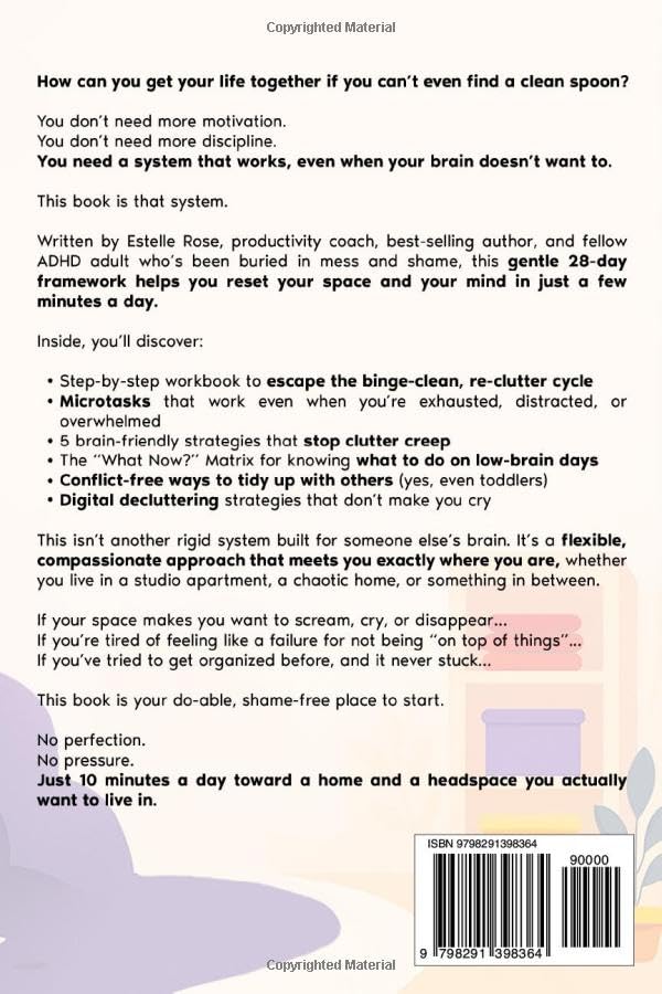 Image of Empowering ADHD Organization and Cleaning: Stop Drowning in Overwhelm: The 28-Day Workbook for a Clutter-Free Home, Clear Mind and Productive Life