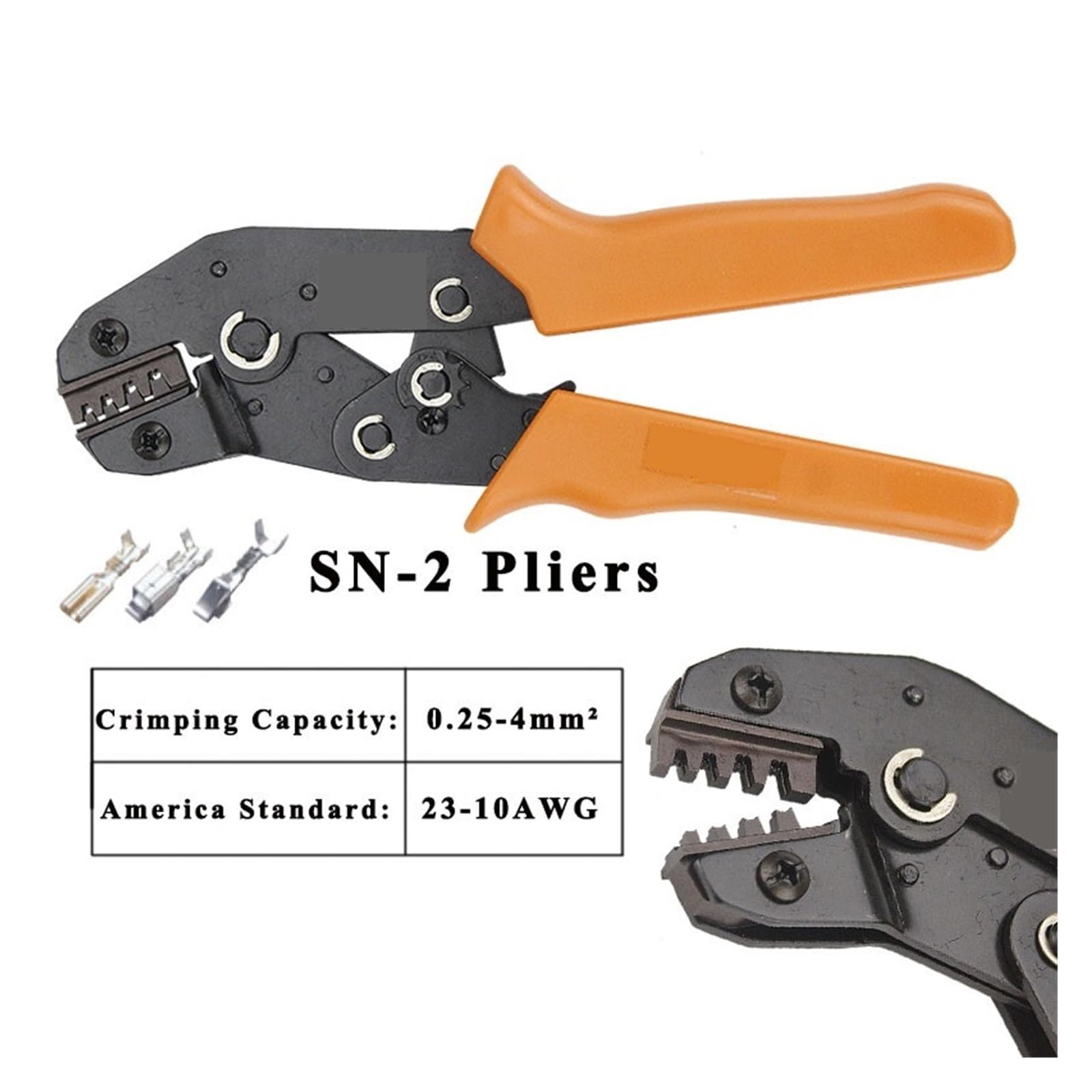 0.25-4.0mm 23-11AWG Mini Tipo Pinza A Crimpare Regolabile For Cavi Elettrici Terminali A Crimpare Strumenti Maniglia di comando comoda(SN-2 pliers)