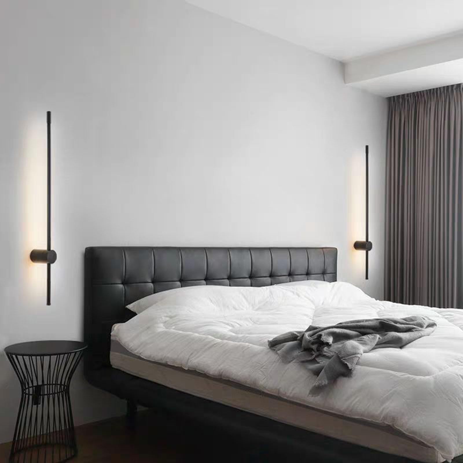 Kinkiety, Zestaw 2 nowoczesnych, prostych liniowych kinkietów LED, 3000K(Black,100cm)