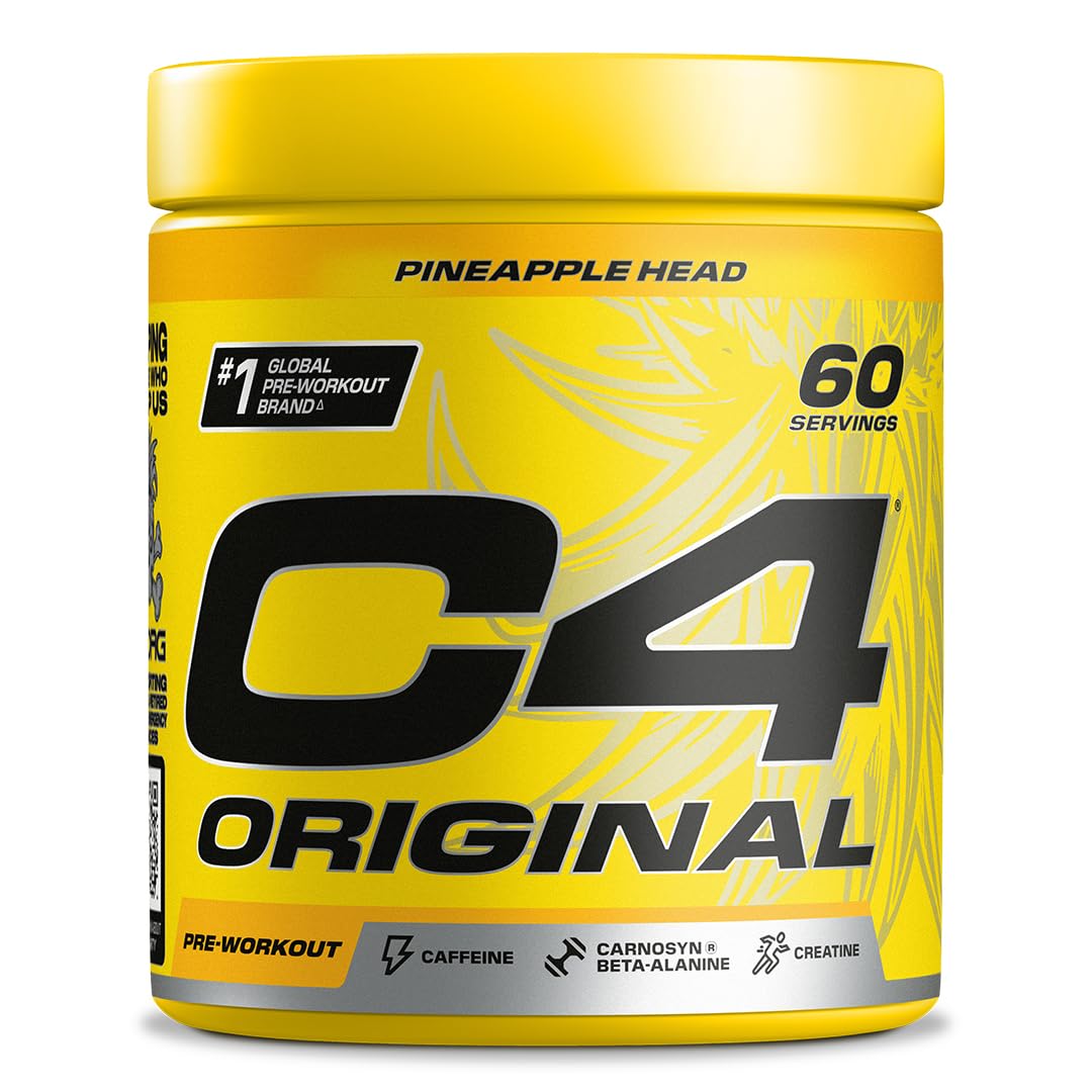 C4 Original Beta Alanine Sports Nutrition Bulk Pre Workout Powder for Men & Women | Best Pre-Workout Energy Drink Supplements | Creatine Monohydrate | Pineapple | 60 Servings