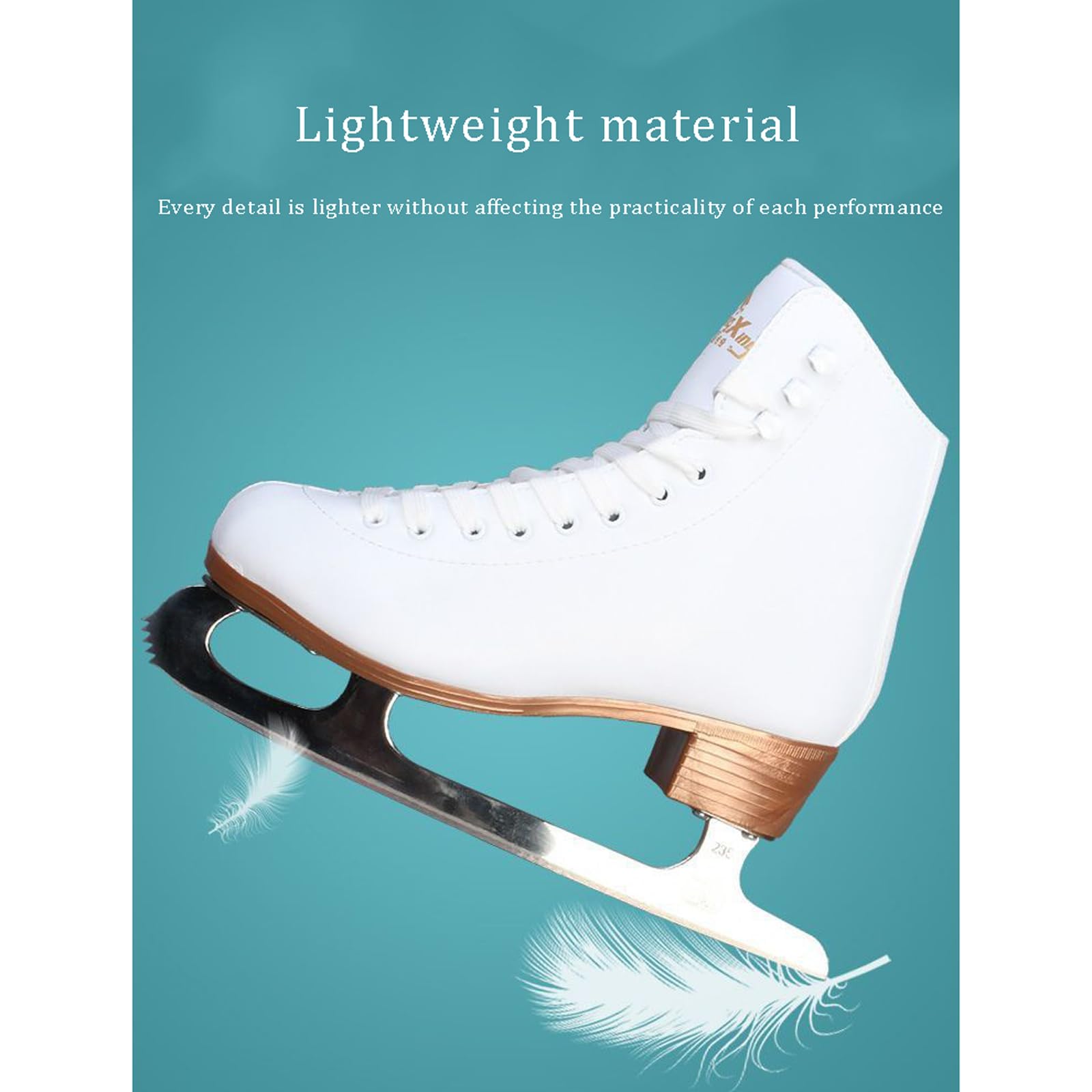 Patins à Glace pour débutants en Patinage Artistique Chaussures de Patinage en Acier Inoxydable pour Patins artistiques Patins à Lacets Montants pour Les Adolescent Garçon Fille