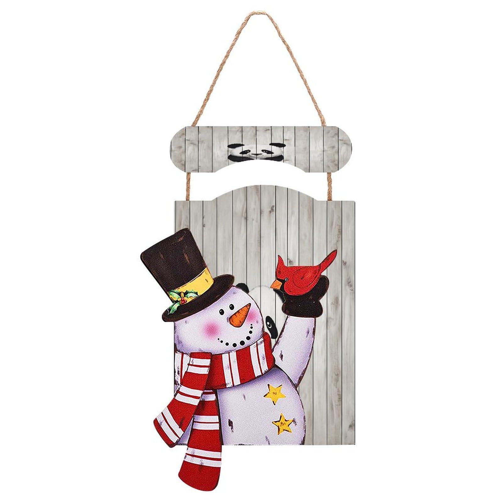 Panneau en bois décoration de Noël panda, le cadeau idéal pour un intérieur rustique