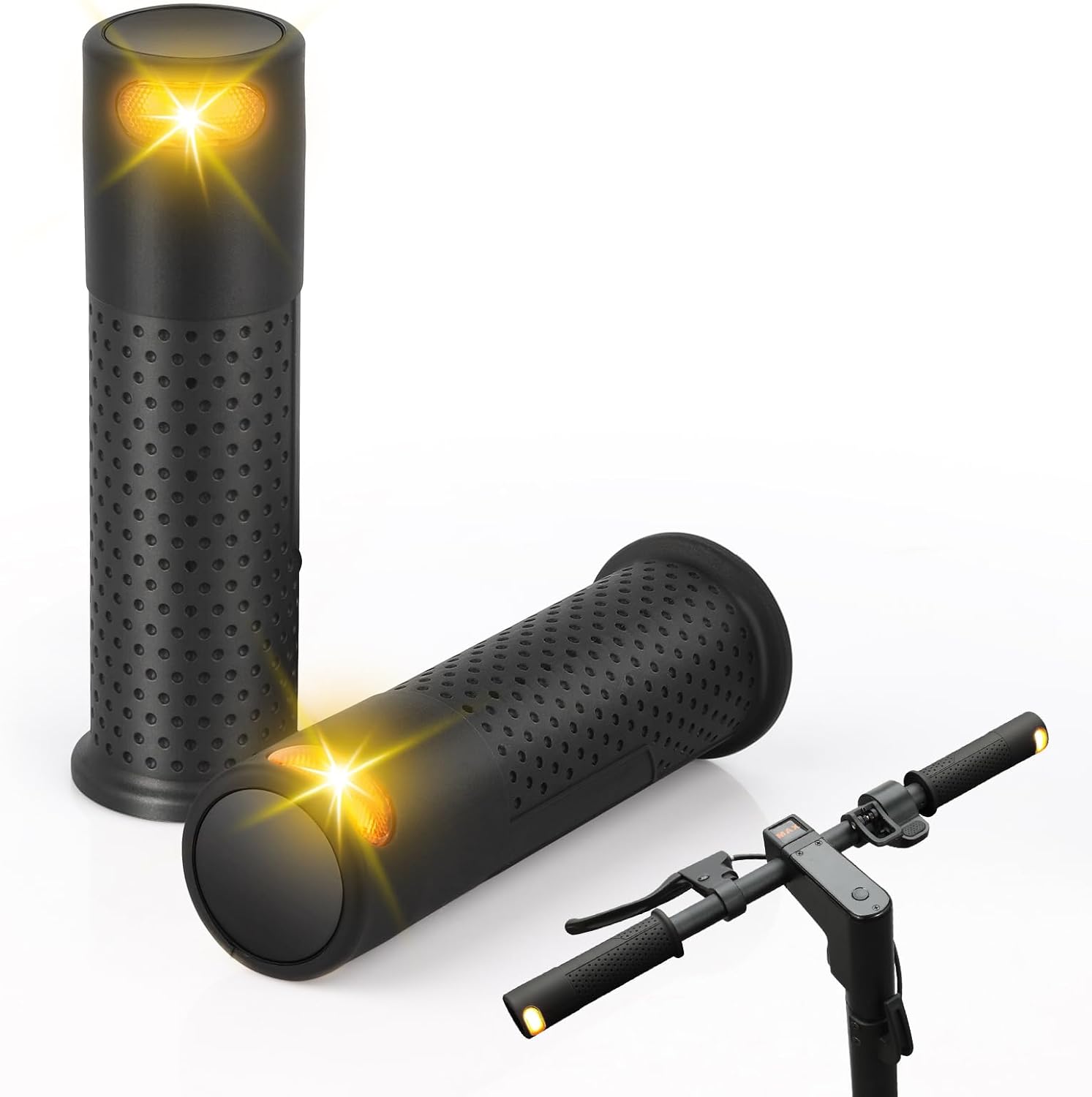 E Scooter Handle Grips Turn Signal, Bicycle Replacement Handlebars Warning Light for Xiaomi M365/Pro2/1S Ninebot G30 Replacement Grip Handlebar, Scooter