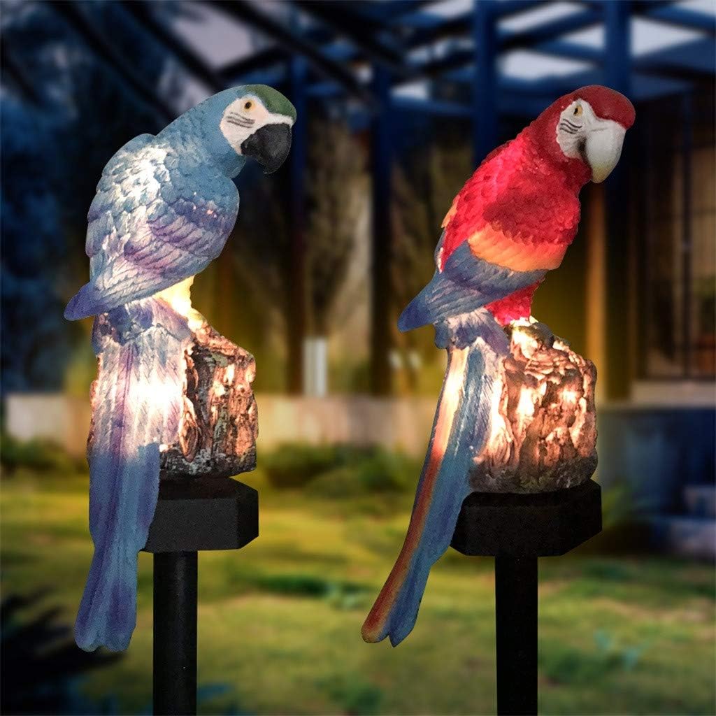 m·kvfa Solar Night Lights,Parrot Inserting Ground Landscape Light Resin Crafts Garden Light for Patio Lawn Yard Deck Driveway and Path (Multicolor)