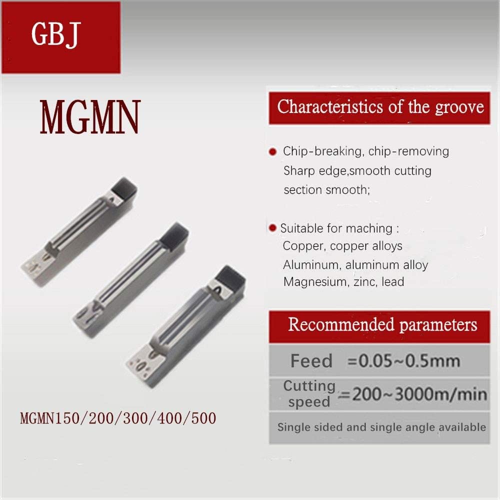 Lot de 2 outils de coupe CNC CBN MGMN200 Inserts rainurés pour le traitement de l'acier trempé et de l'acier à haute dureté (MGMN200 CBN)