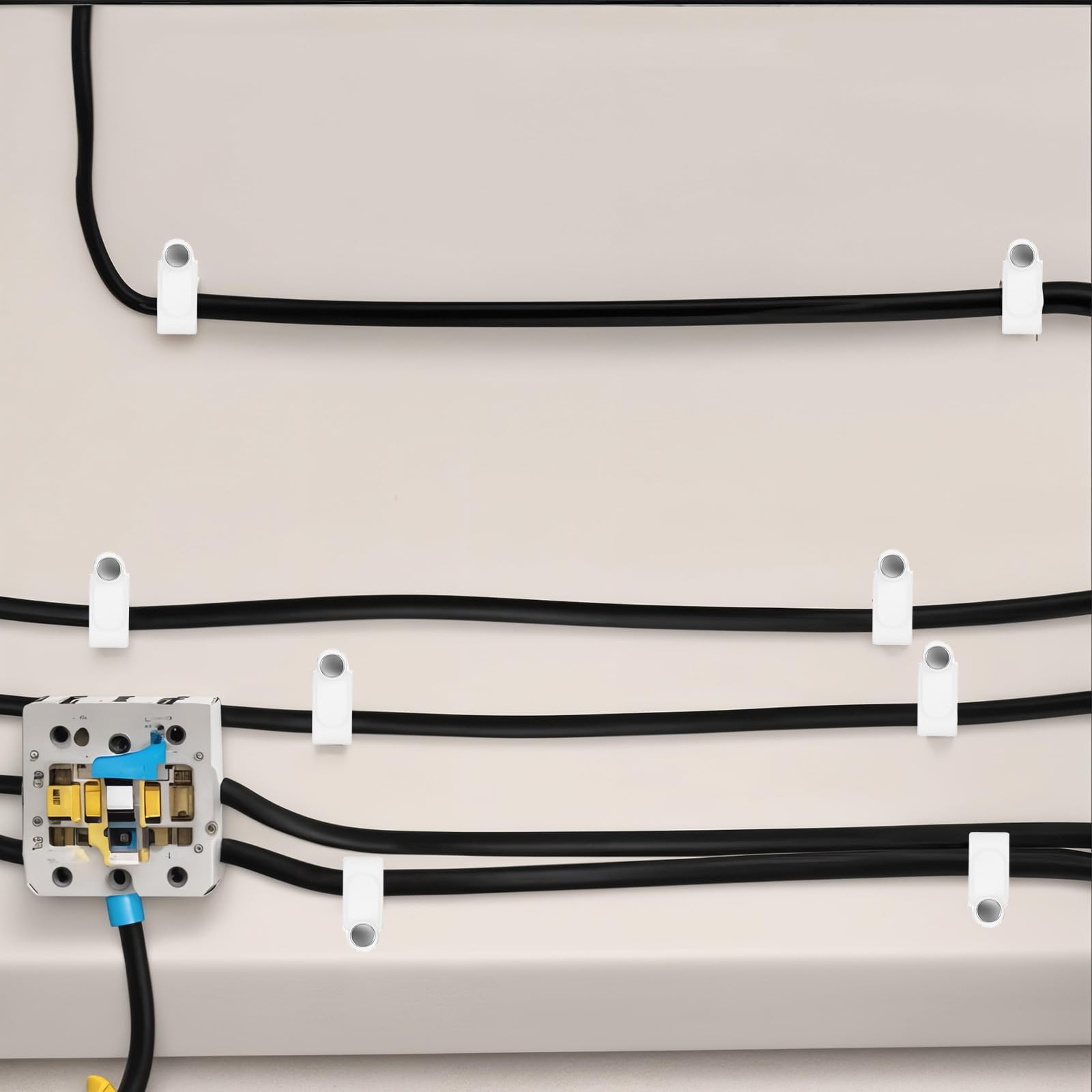 JIEYAO 100 clip bianche piatte per cavi Ethernet, 10 mm, clip da parete per cavi coassiali, clip per altoparlanti, chiodi, clip per la gestione dei cavi Ethernet (10 mm)