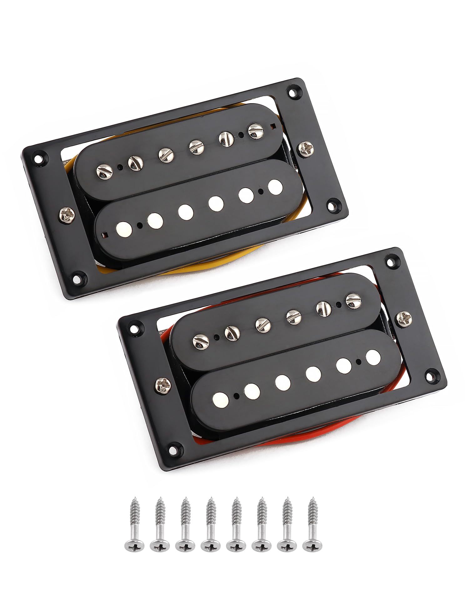 Metallor Humbucker Pickup Set Double Coil Ceramic Magnet Electric Guitar Pickup Neck and Bridge Pickup Guitar Parts Replacement Black.