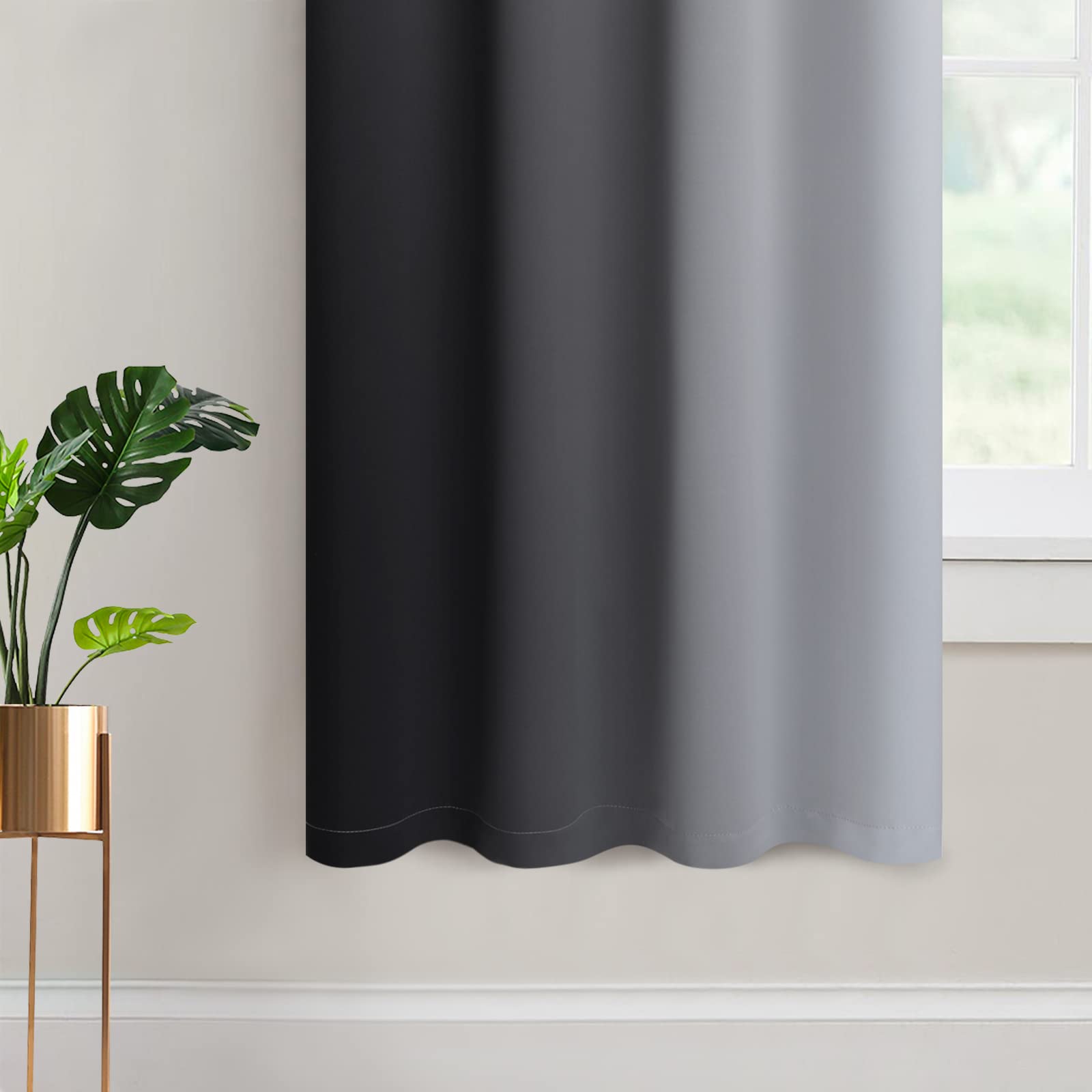 HOMEIDEAS Cortinas Opacas Amarillas Mostaza Para Dormitorio, 52 X 63