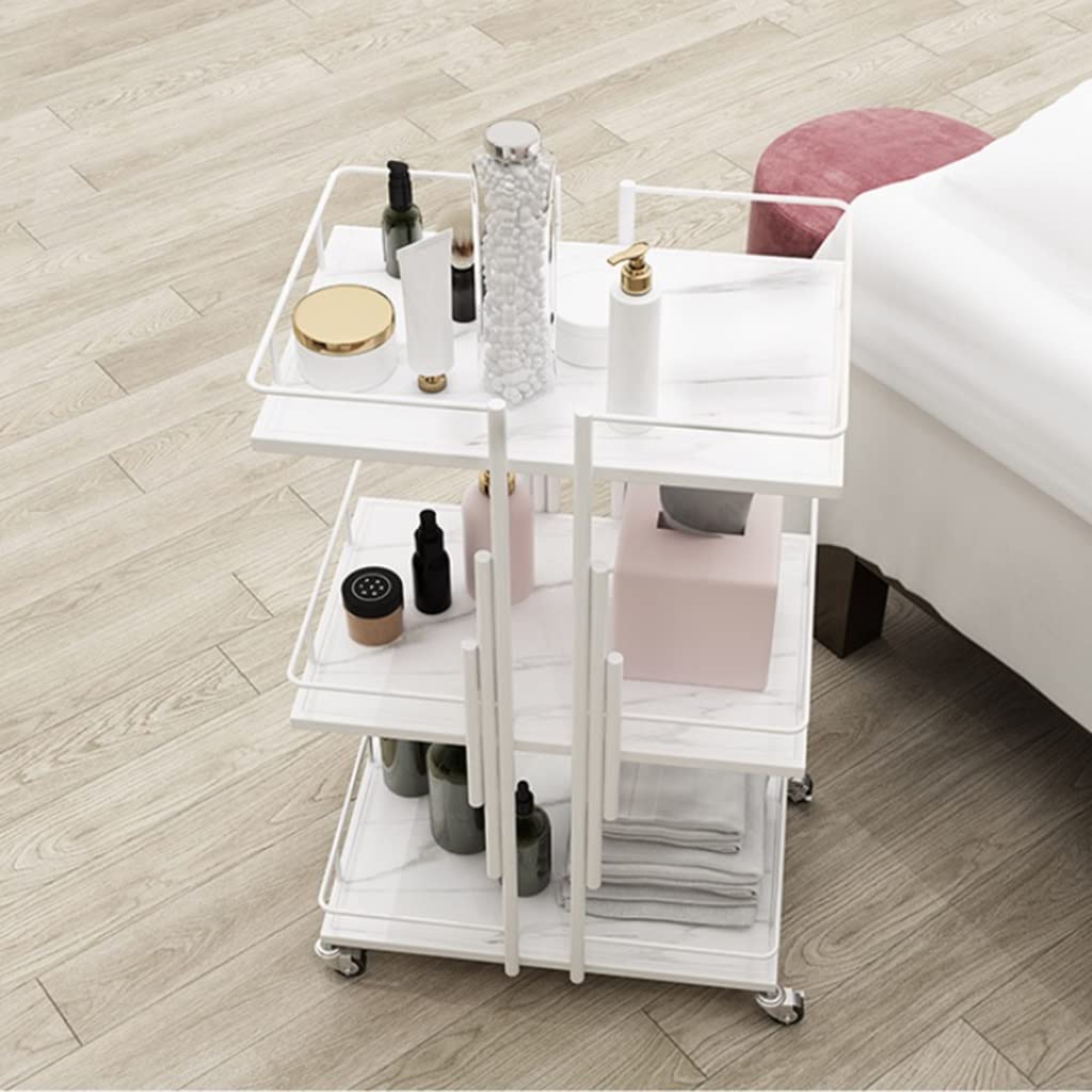 Carrito de almacenamiento de metal con ruedas bloqueables de 3 niveles, organizador para belleza, spa, cosmetología, tatuajes, manicura, estación de herramientas faciales (dorado)