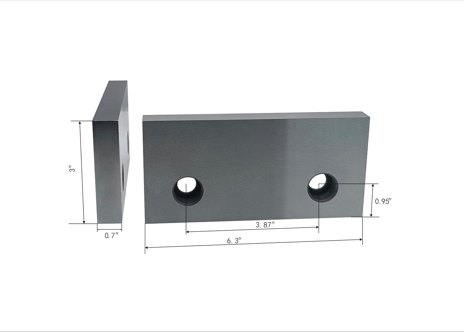 6" Height Increase Milling Vise Jaws Fitting KURT/GMT or Simila Type Milling Vise(2 PC)